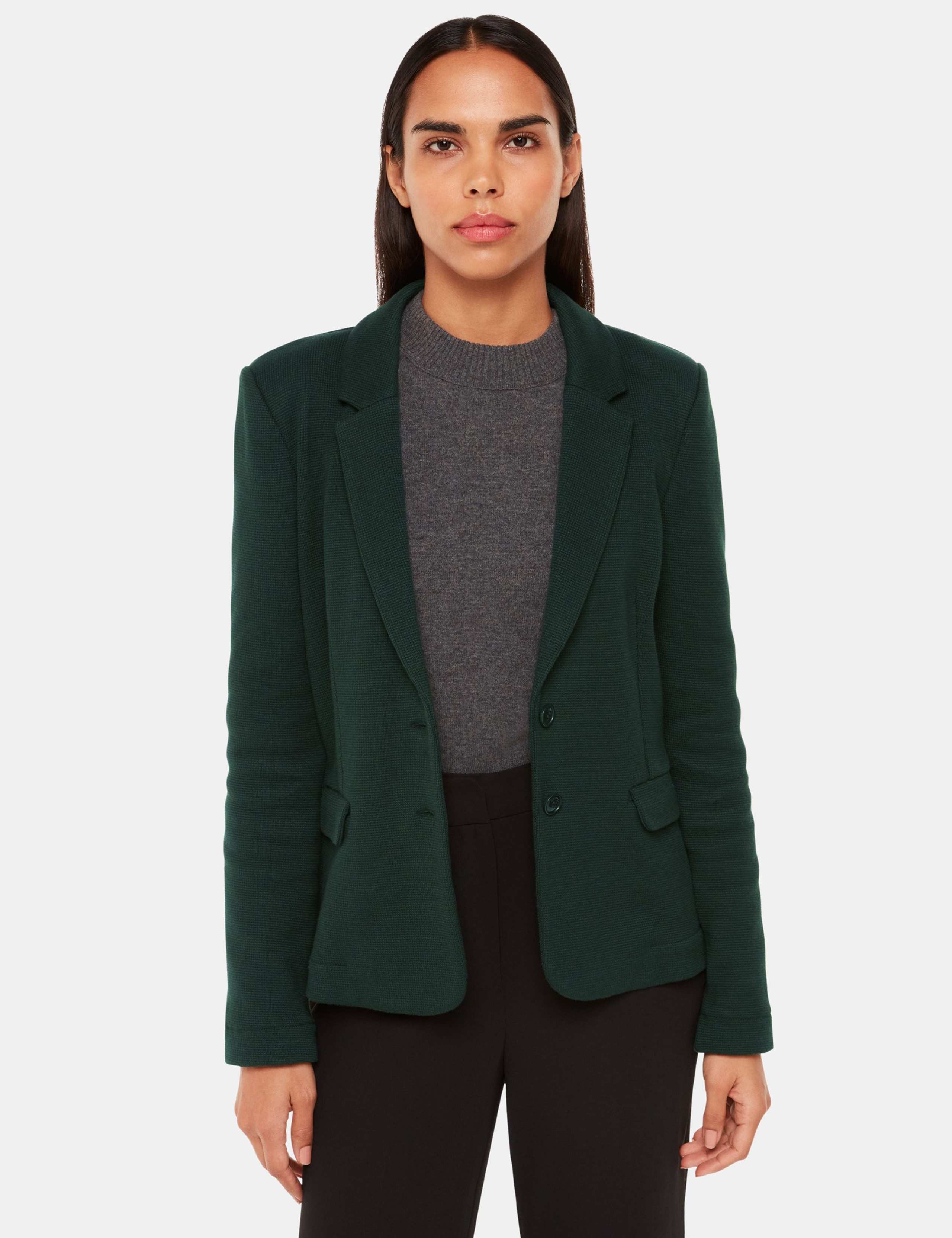Pure Cotton Jersey Textured Blazer 1 of 4