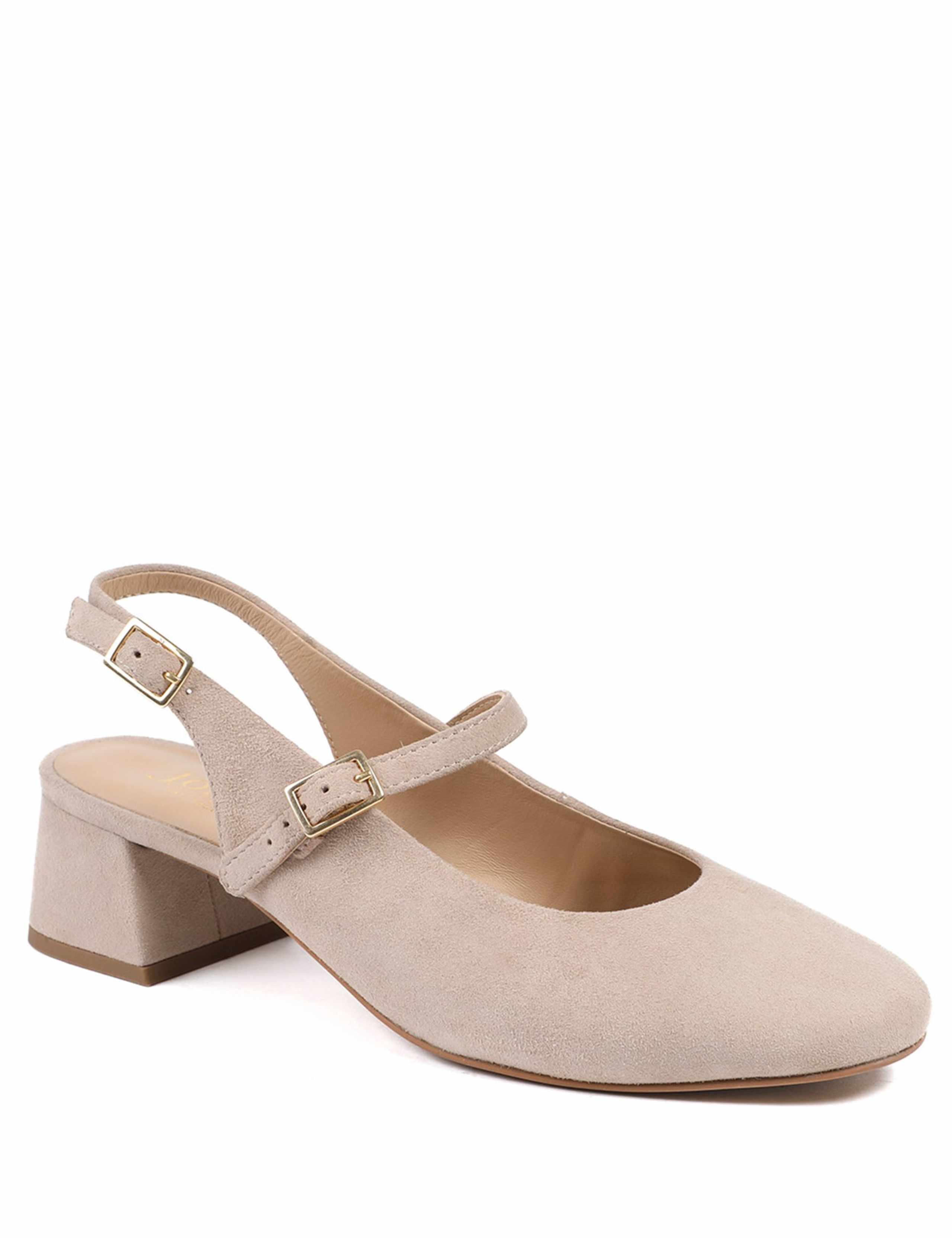 Leather Block Heel Slingback Mary Jane Shoes 3 of 6