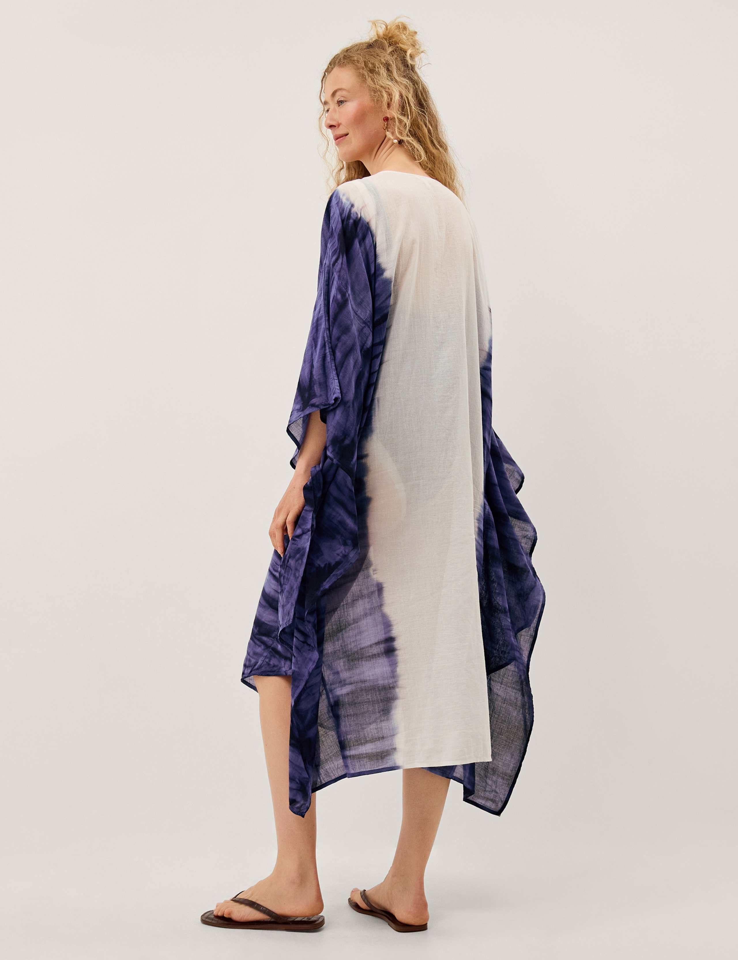Pure Cotton Embellished Dip Dye Midi Kaftan 3 of 5