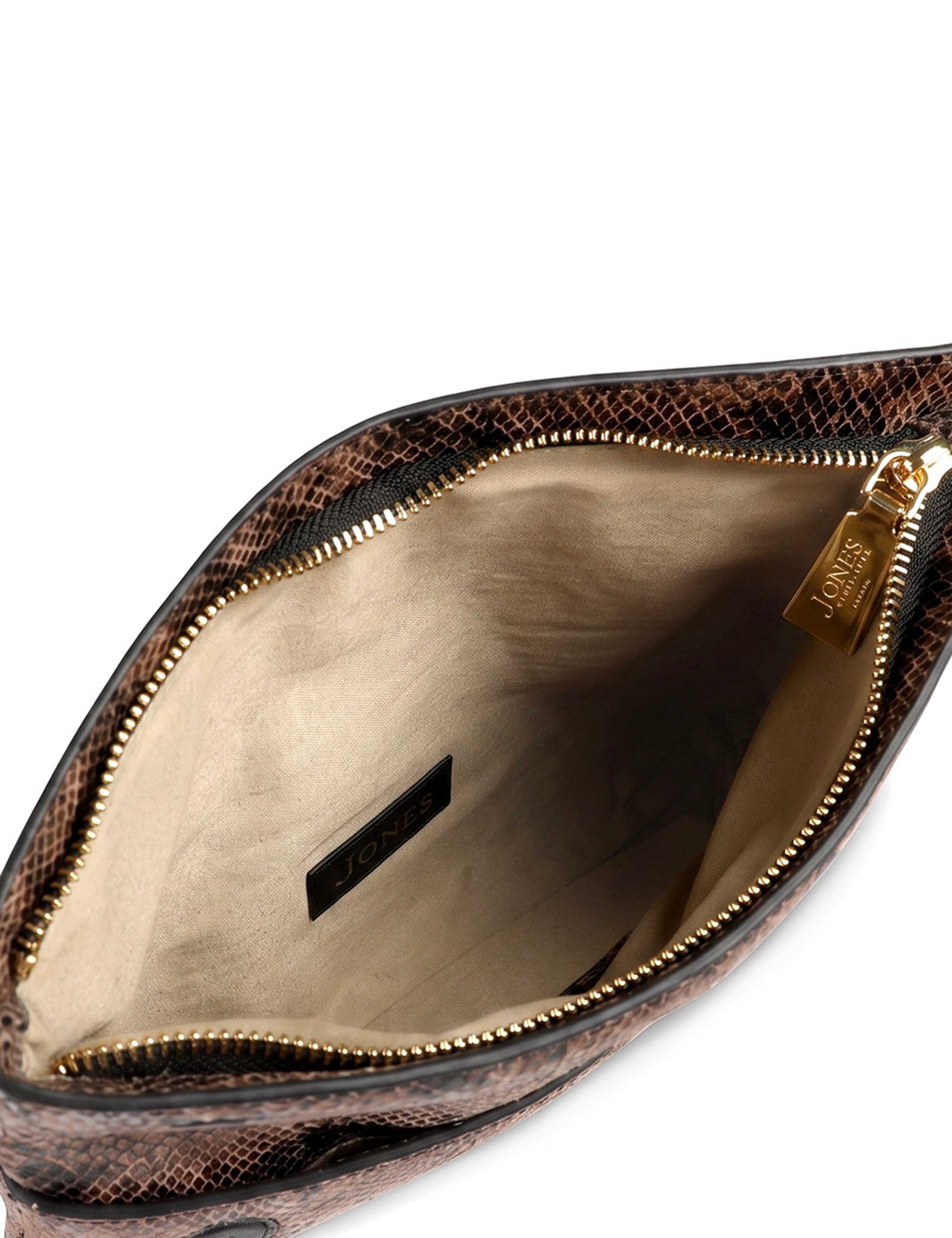 Leather Zip Detail Clutch Bag 5 of 6