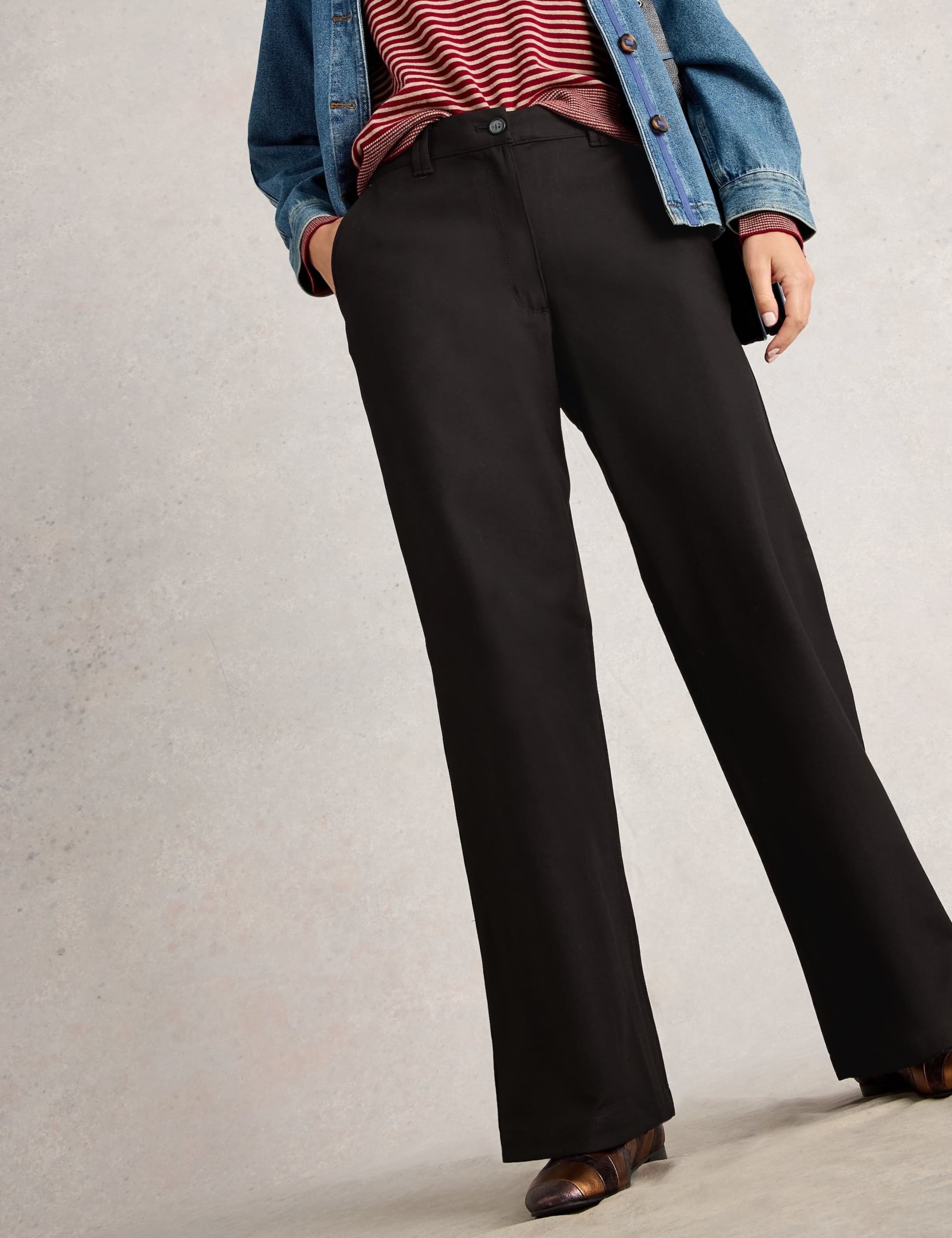 Cotton Rich Wide Leg Trousers 3 of 6