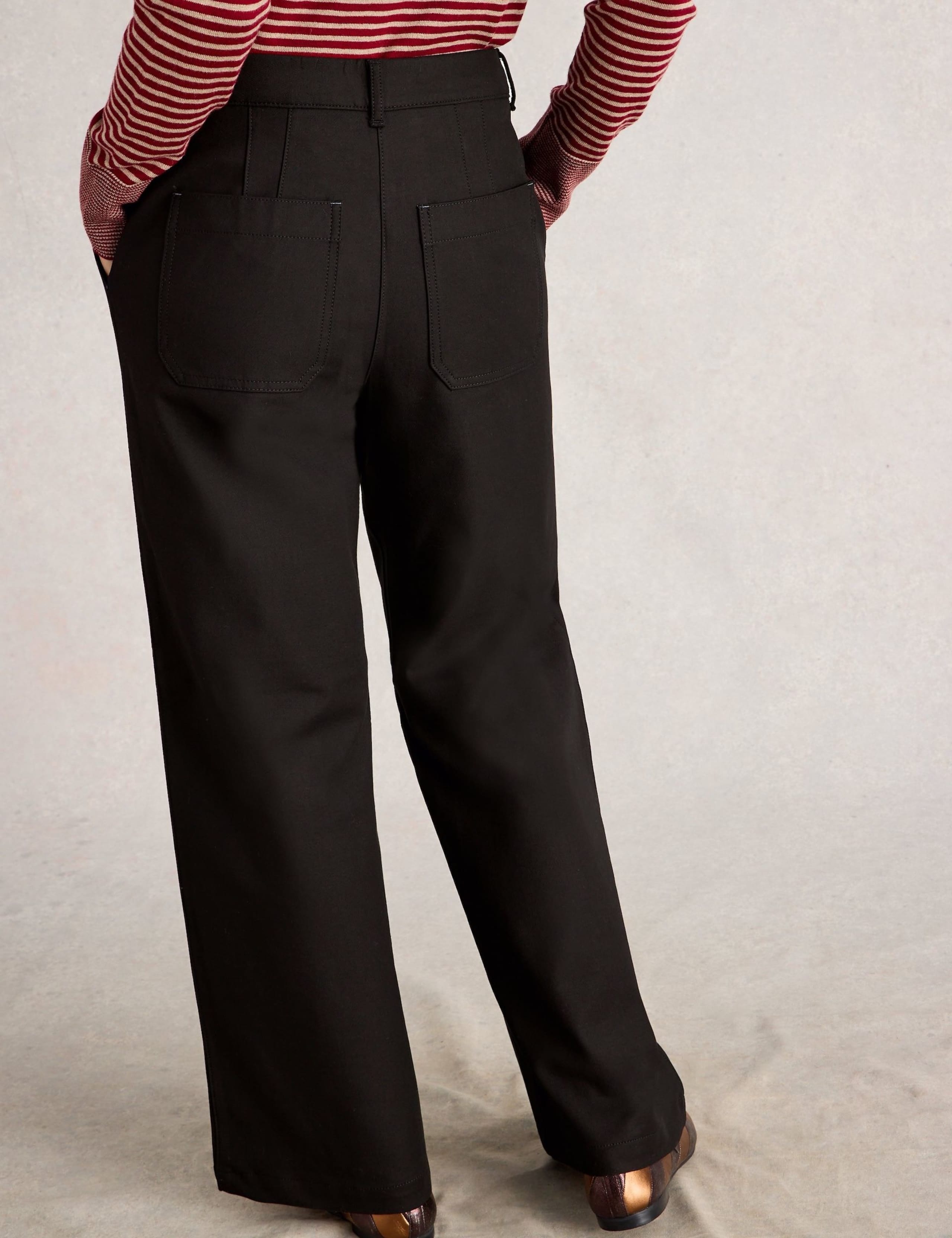 Cotton Rich Wide Leg Trousers 4 of 6