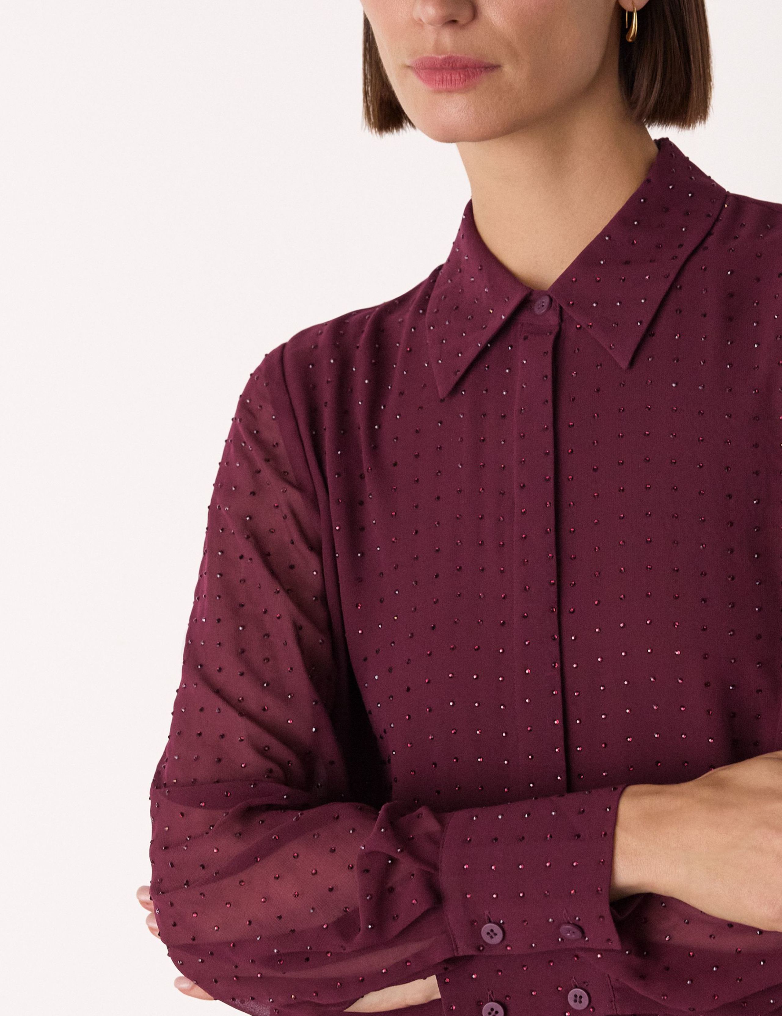 Metallic Dot Sheer Shirt 4 of 4