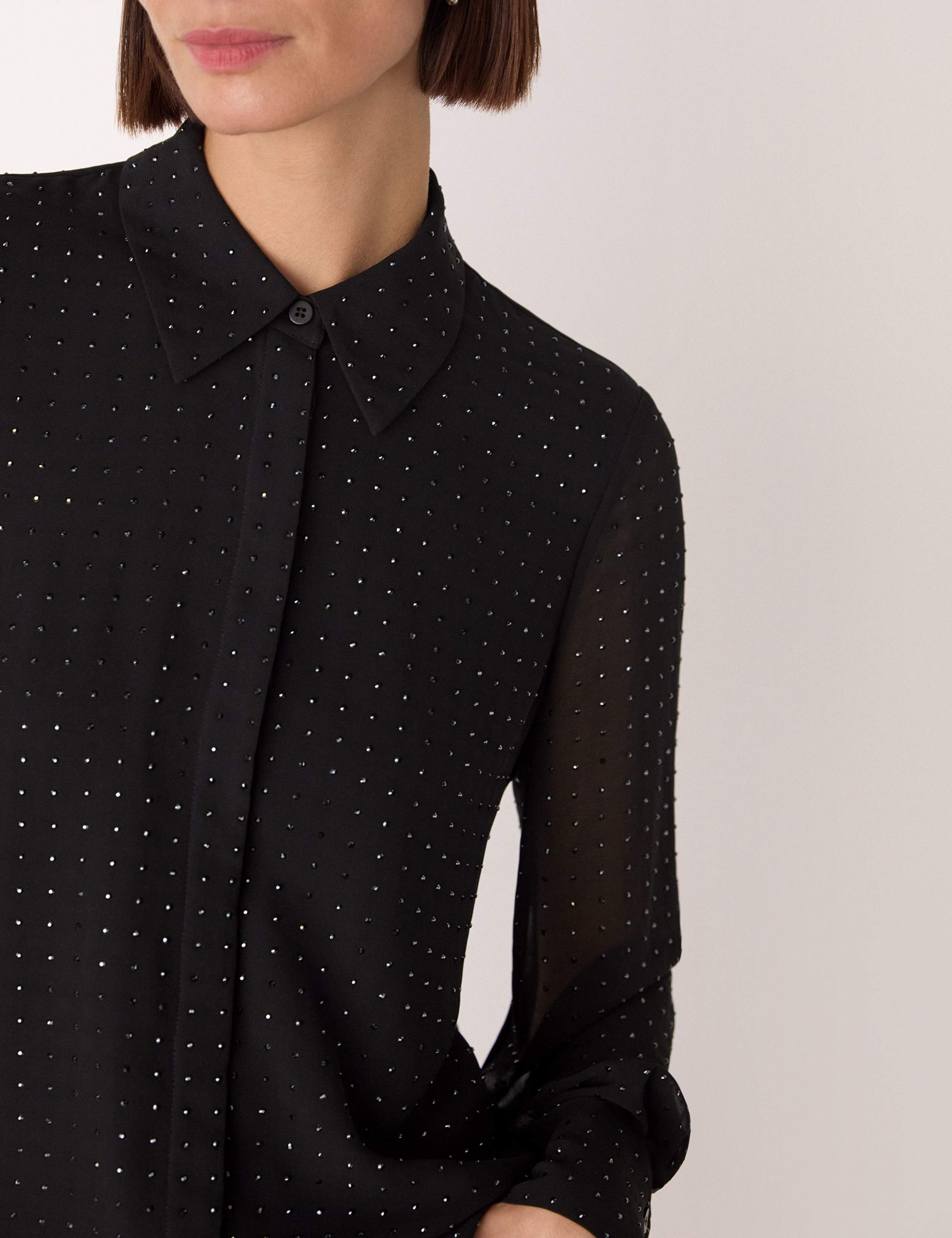 Metallic Dot Sheer Shirt 4 of 4