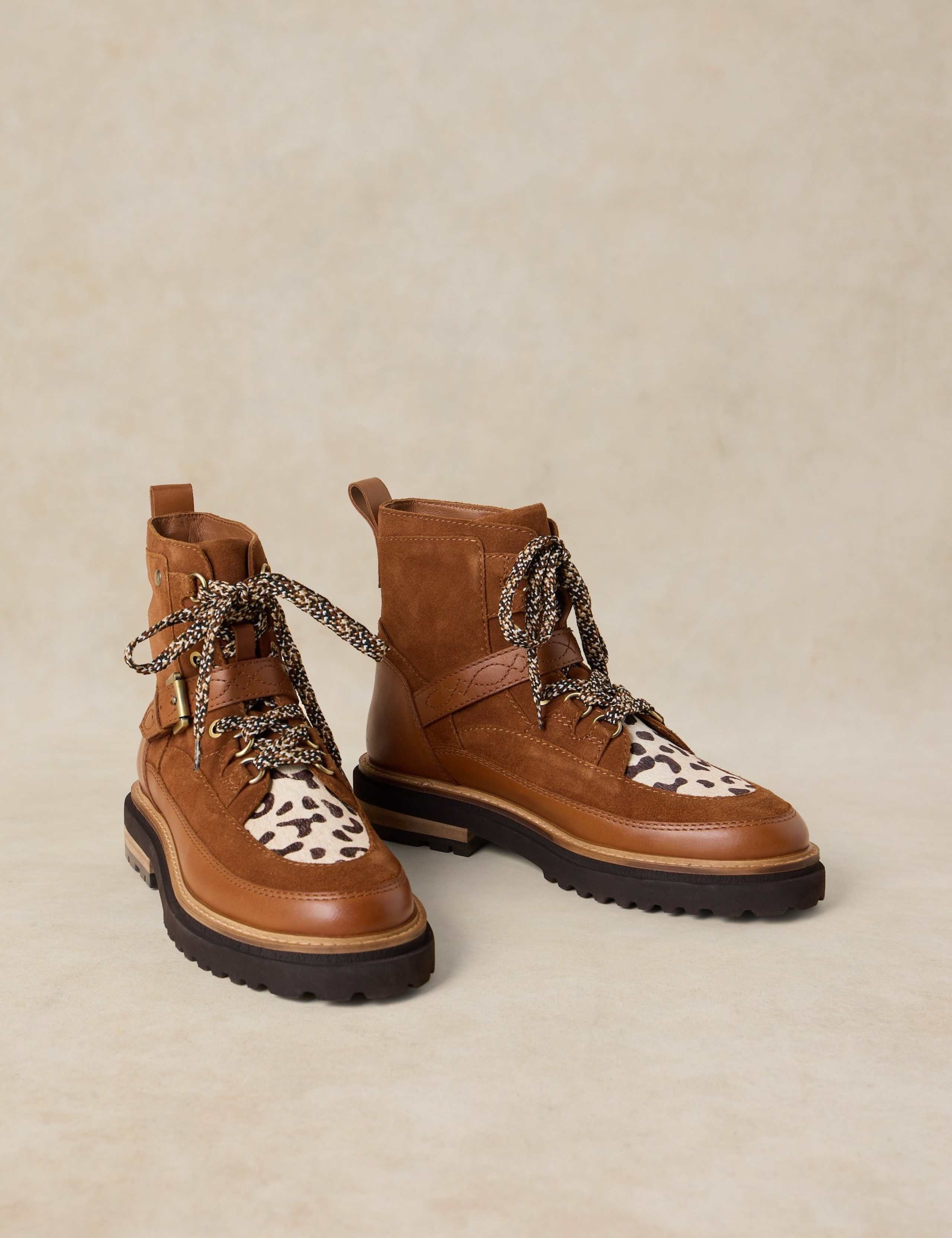 Leather Lace Up Boots 2 of 4