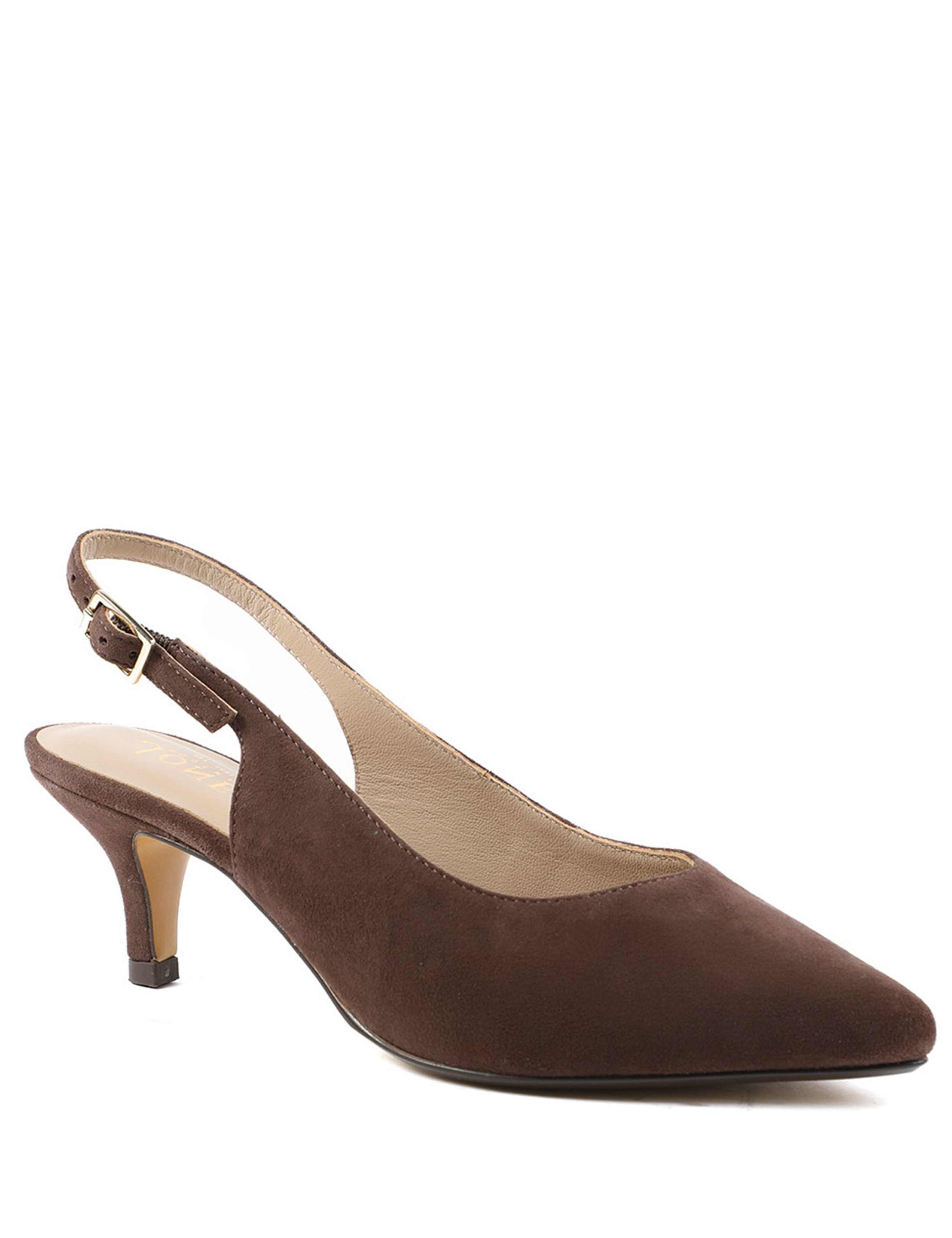 Suede Kitten Heel Slingback Shoes 3 of 6
