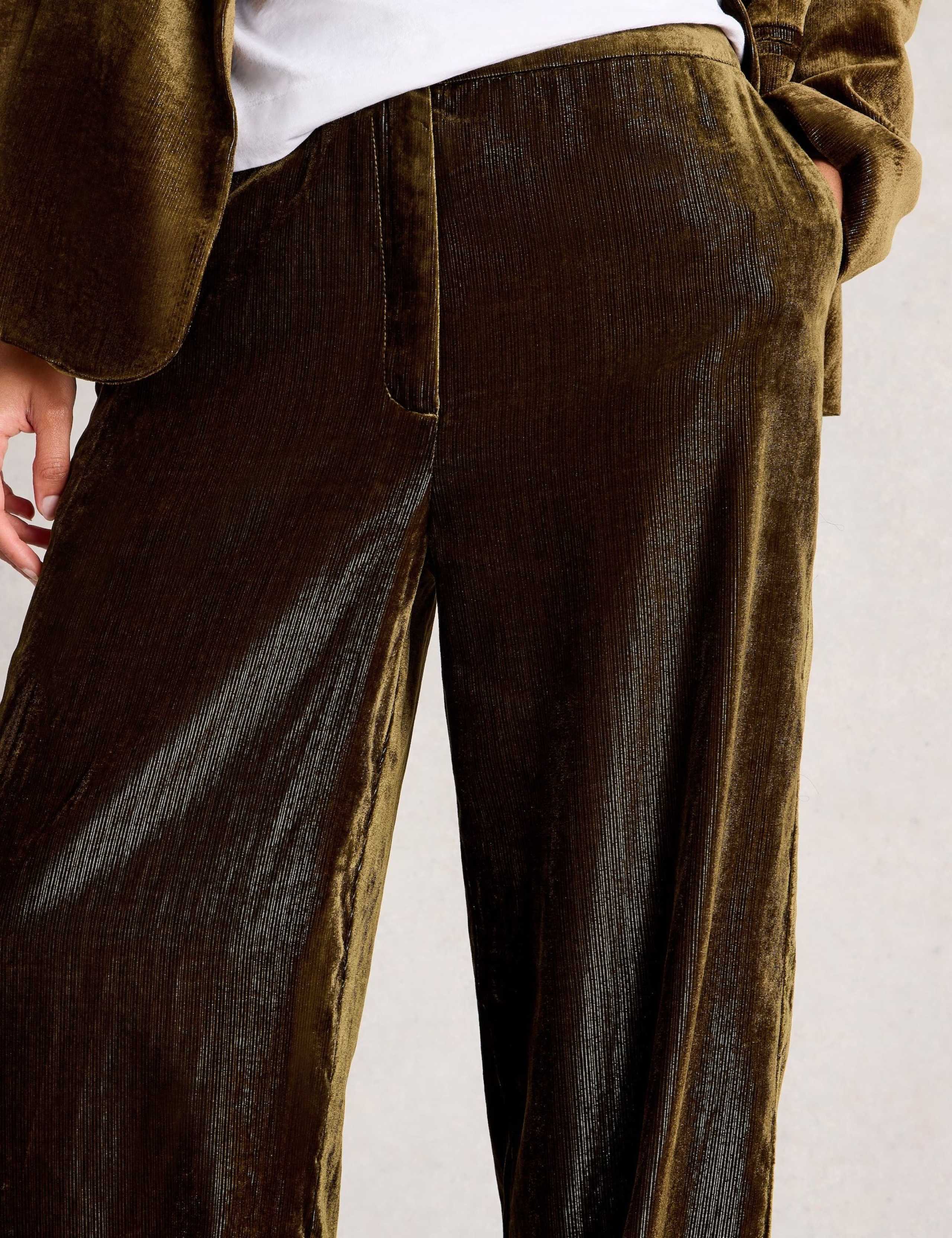 Metallic Velvet Wide Leg Trousers 5 of 6