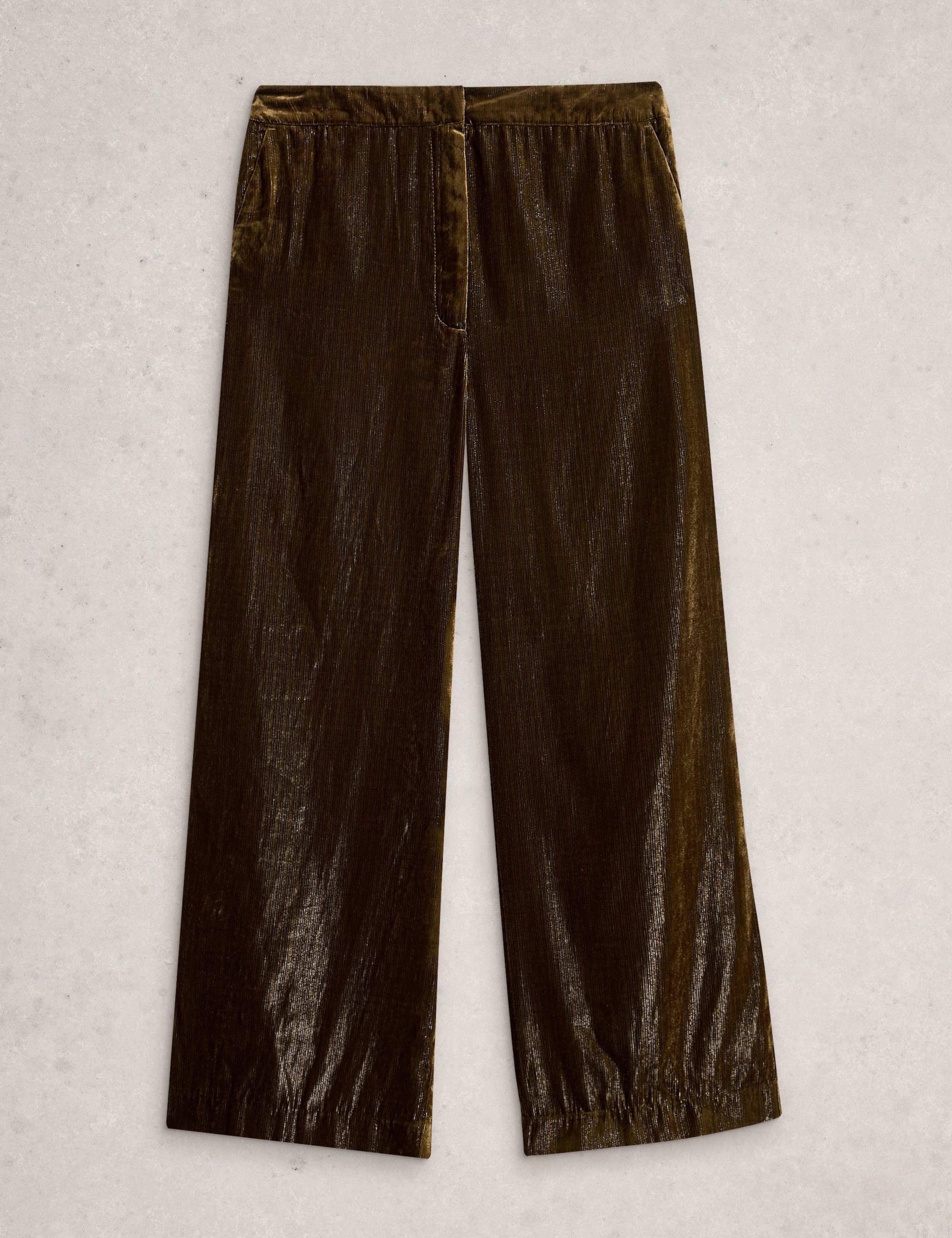 Metallic Velvet Wide Leg Trousers 2 of 6