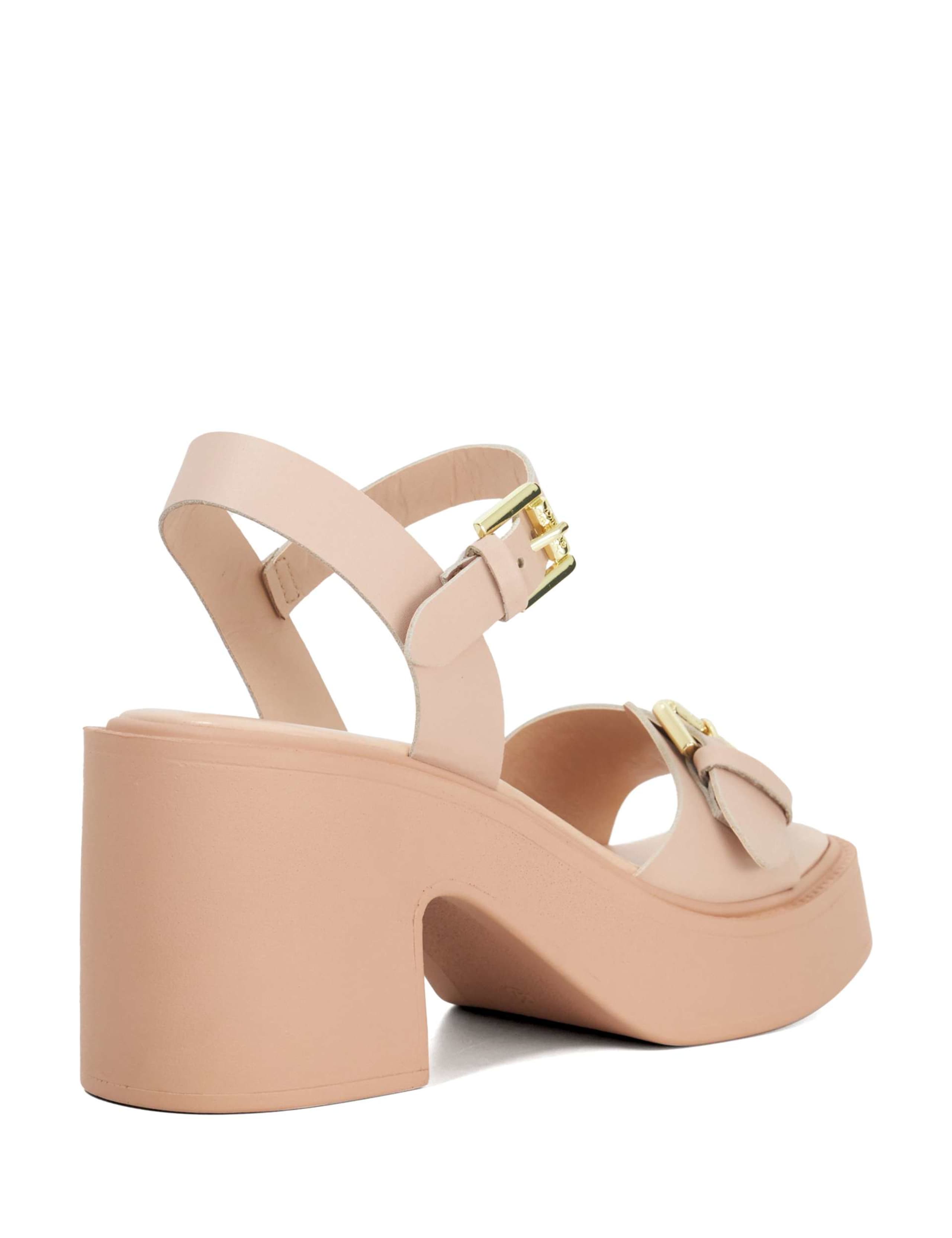 Leather Ankle Strap Block Heel Sandals 4 of 5