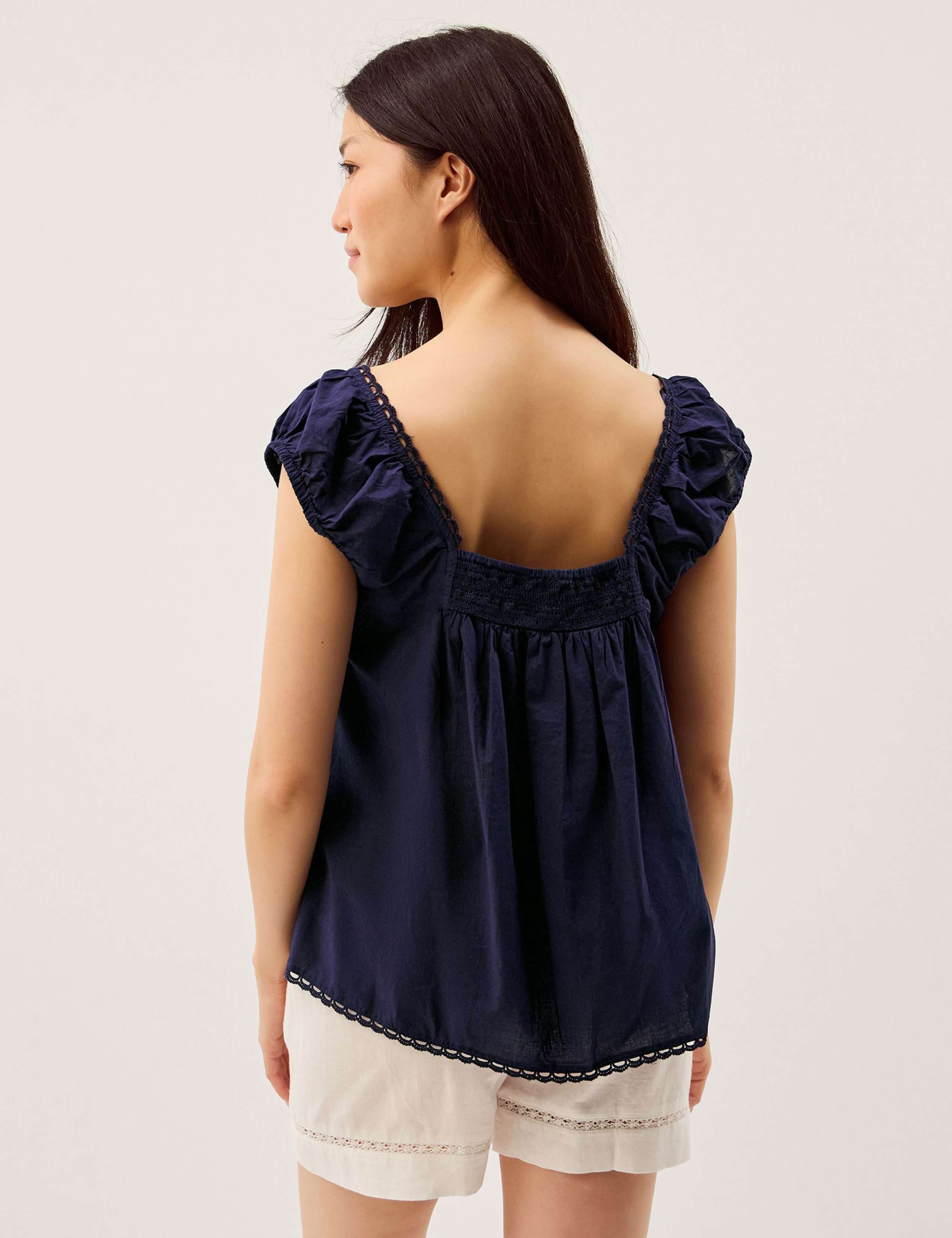 Pure Cotton Square Neck Blouse 3 of 5