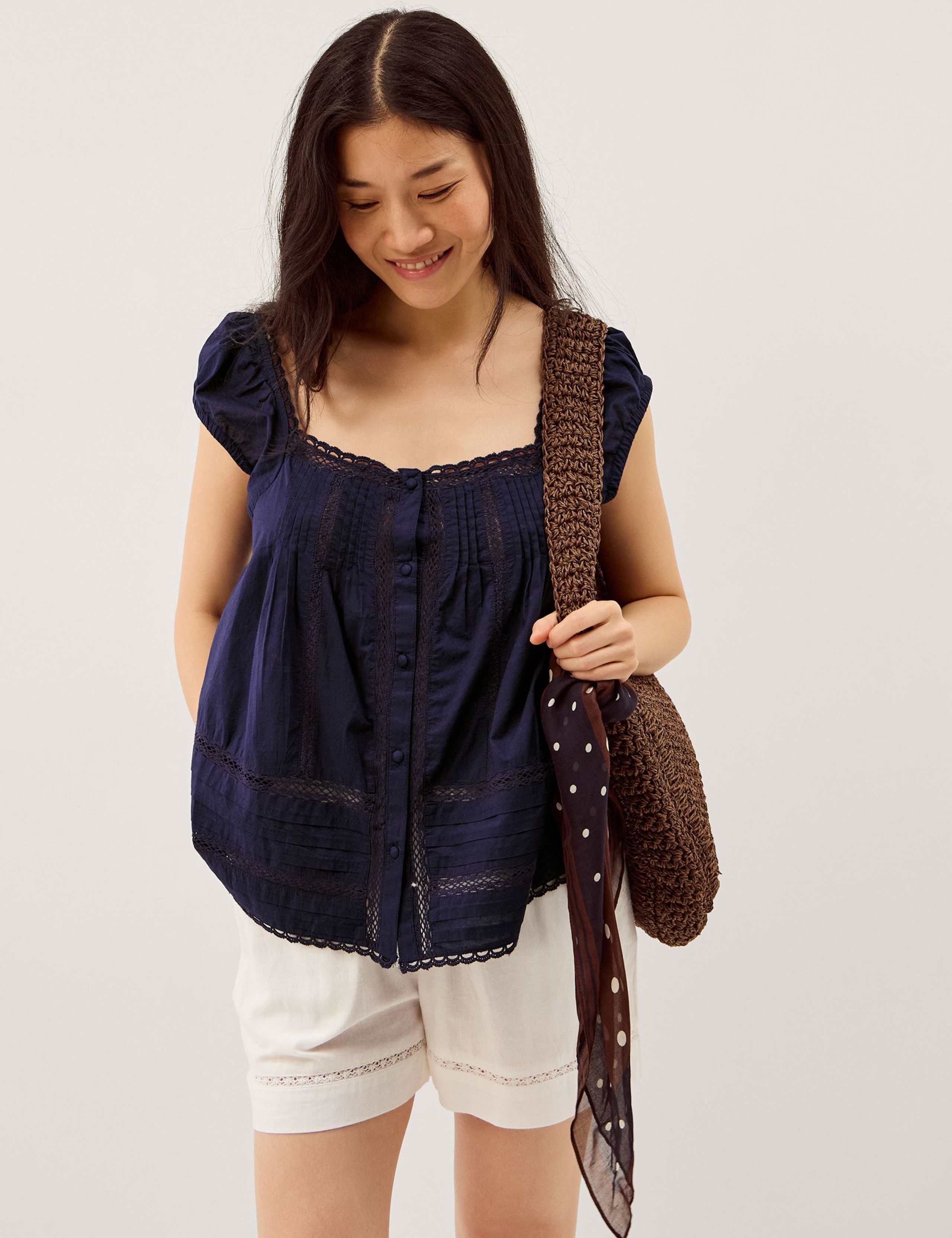 Pure Cotton Square Neck Blouse 4 of 5