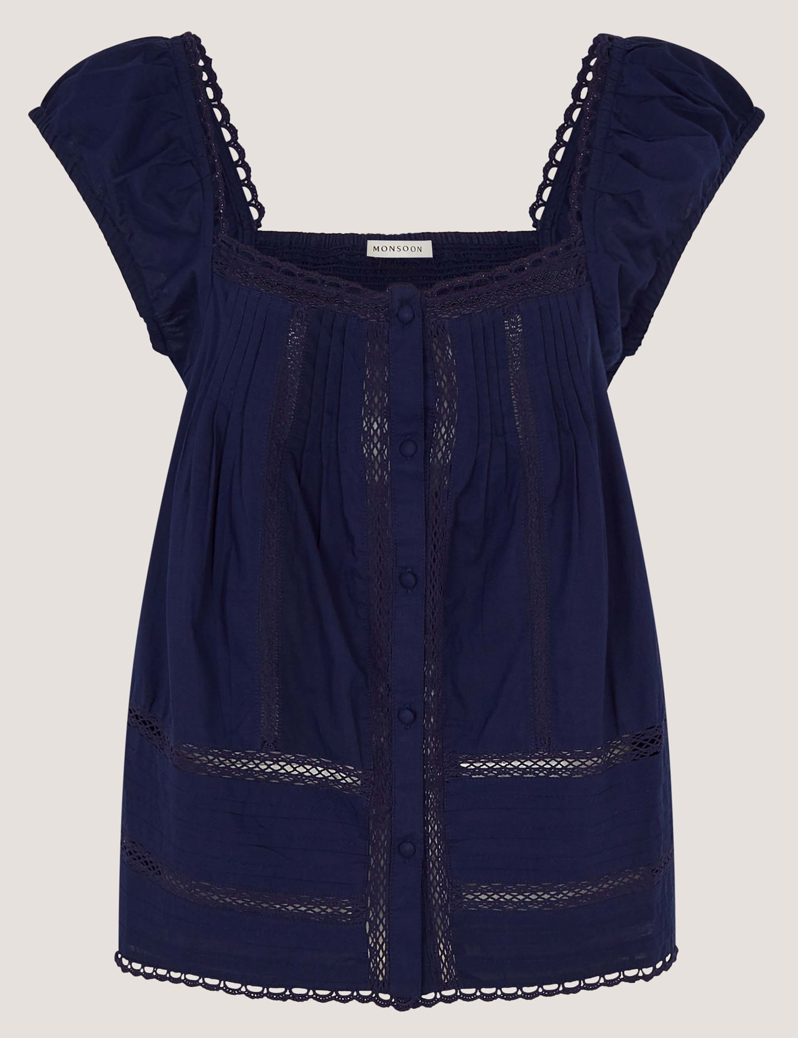 Pure Cotton Square Neck Blouse 2 of 5
