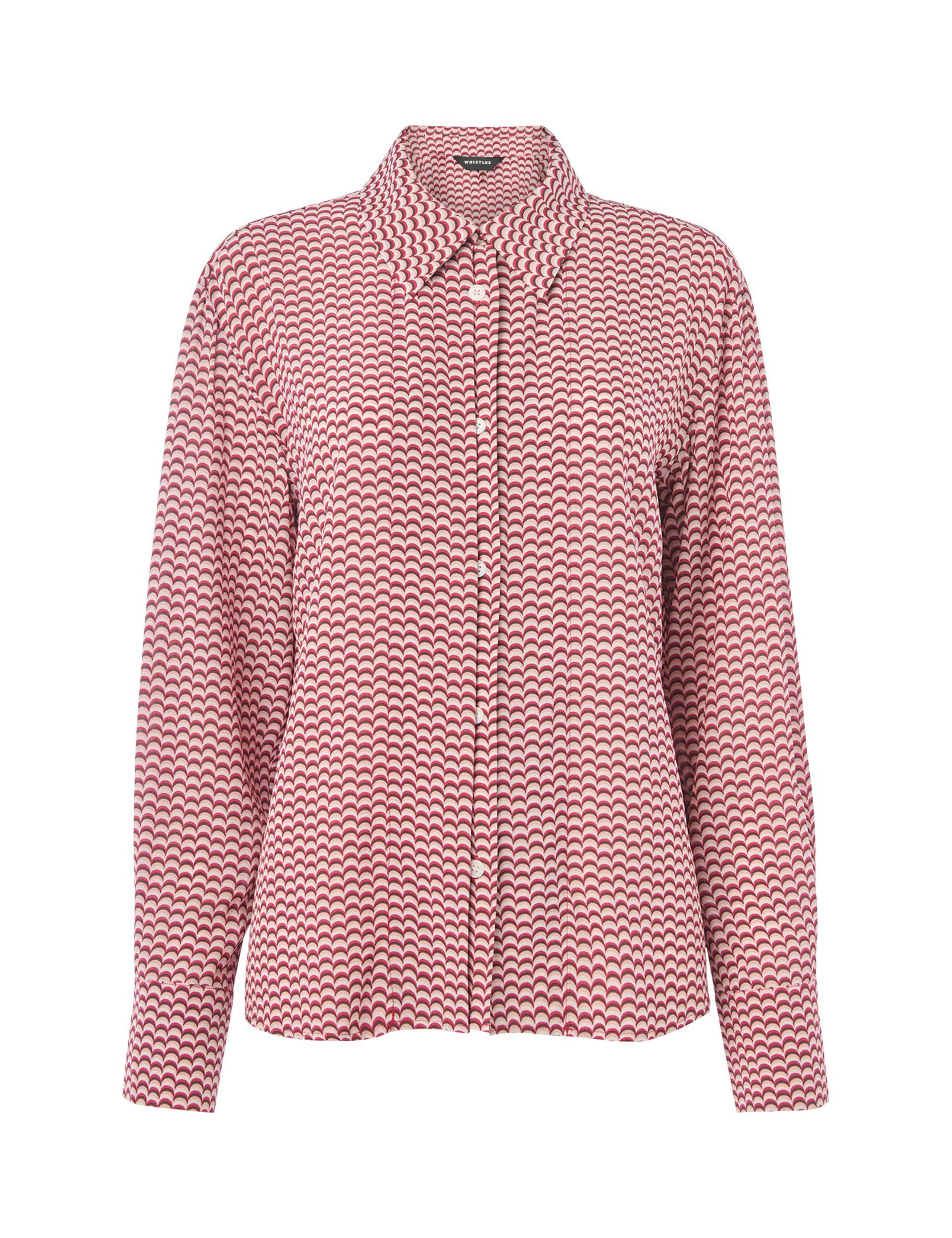 Geometric Pleat Detail Button Through Shirt 2 of 4