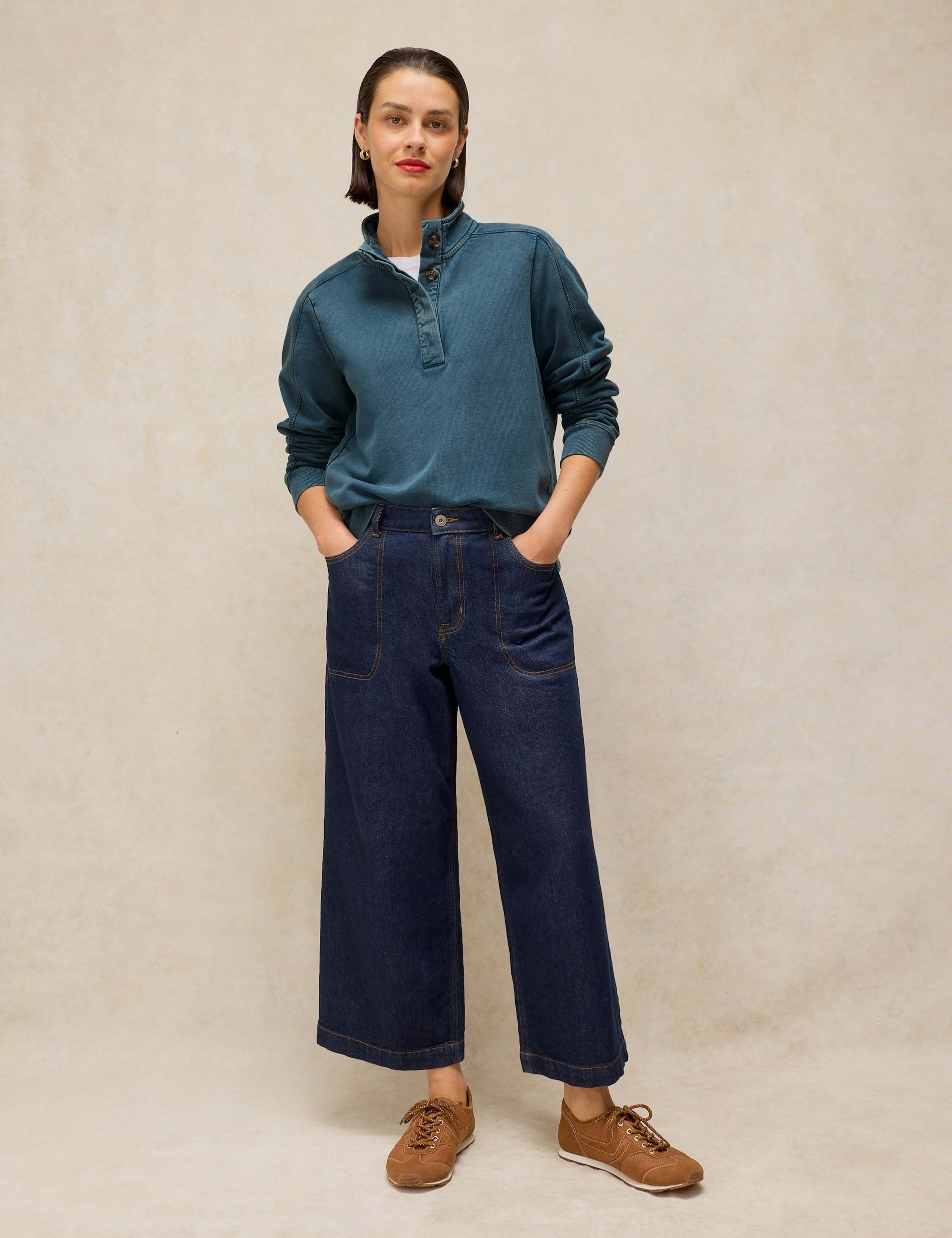 Pure Cotton Funnel Neck Sweathshirt 3 of 6