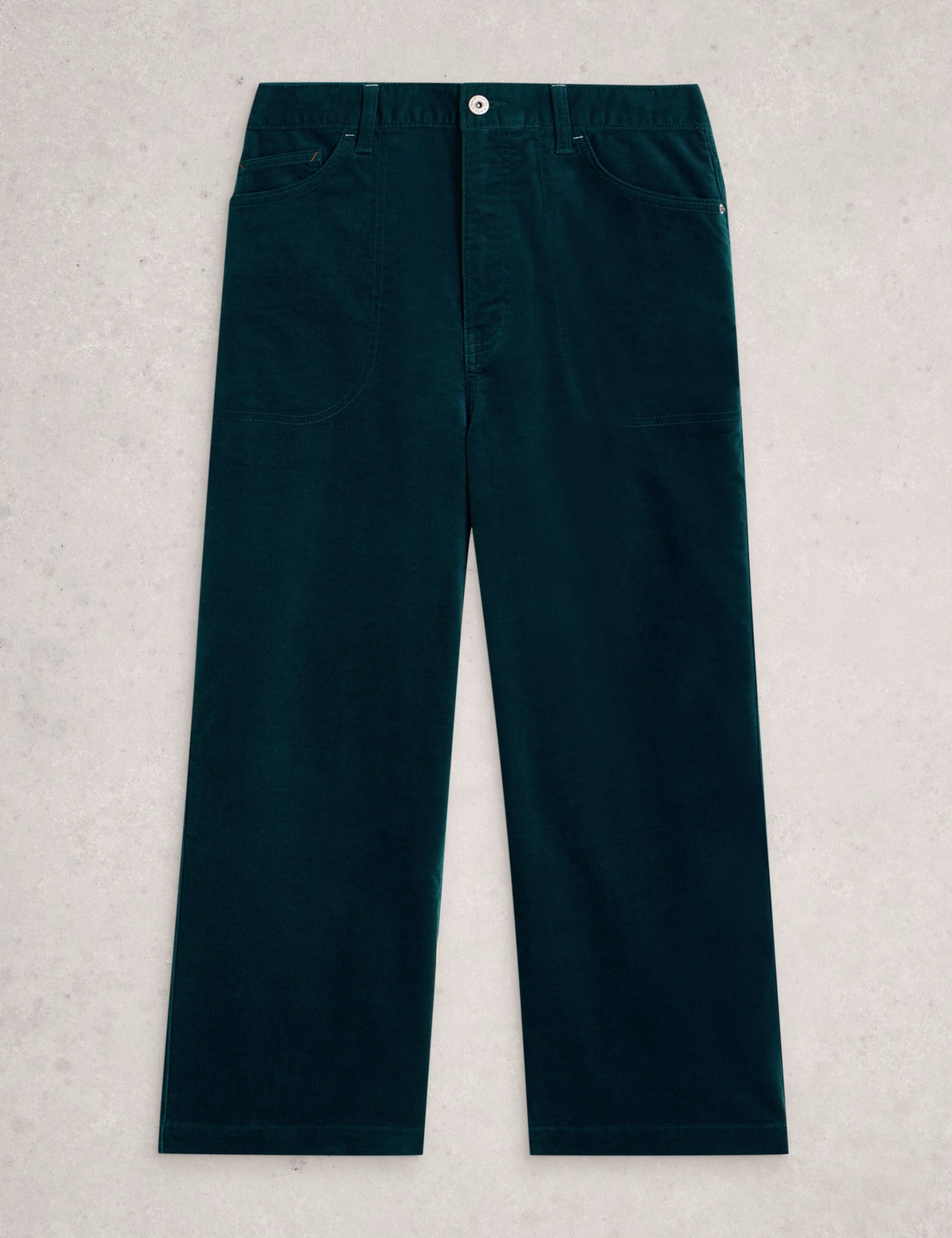 Velvet Wide Leg Cropped Trousers 2 of 6