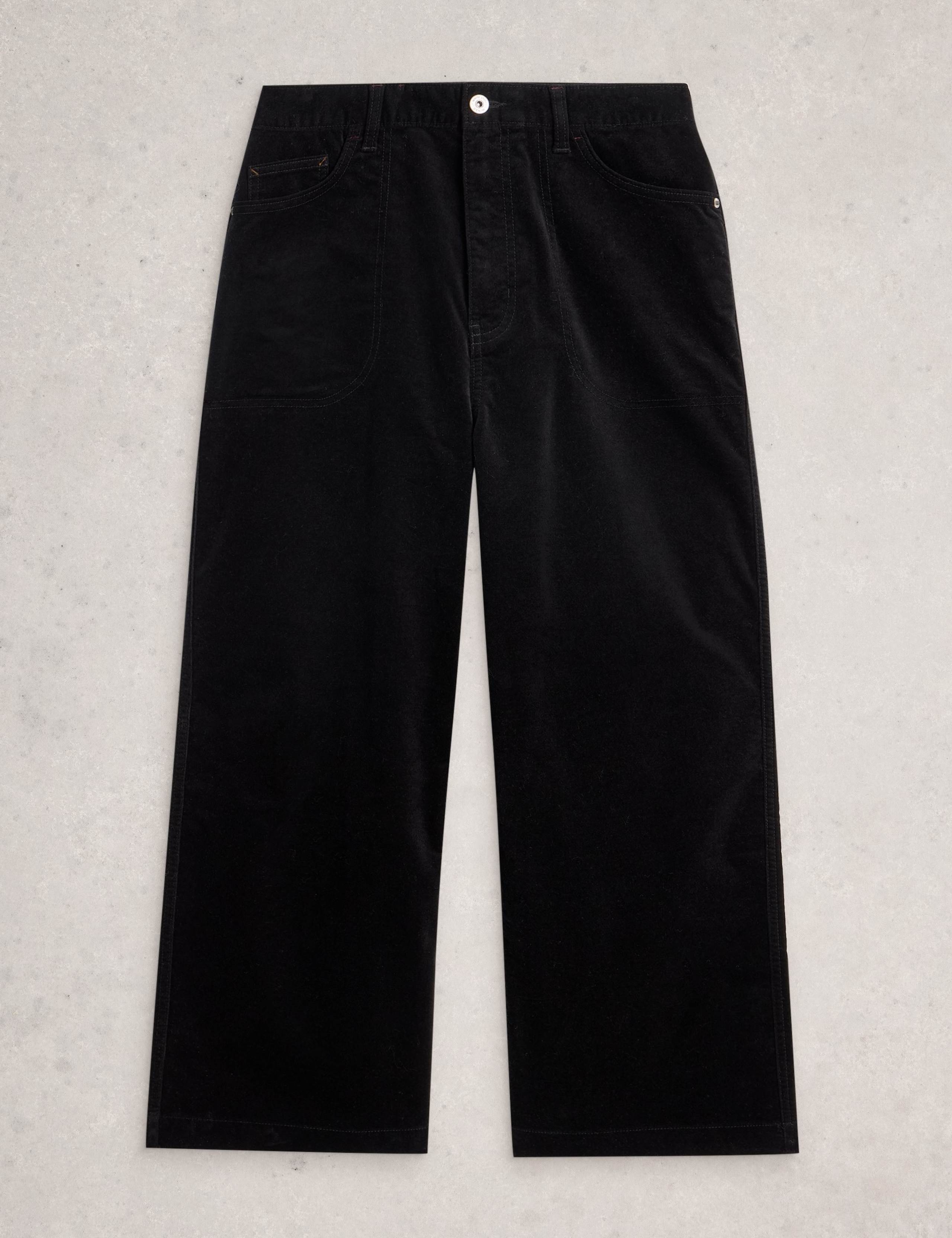 Velvet Wide Leg Cropped Trousers 2 of 7