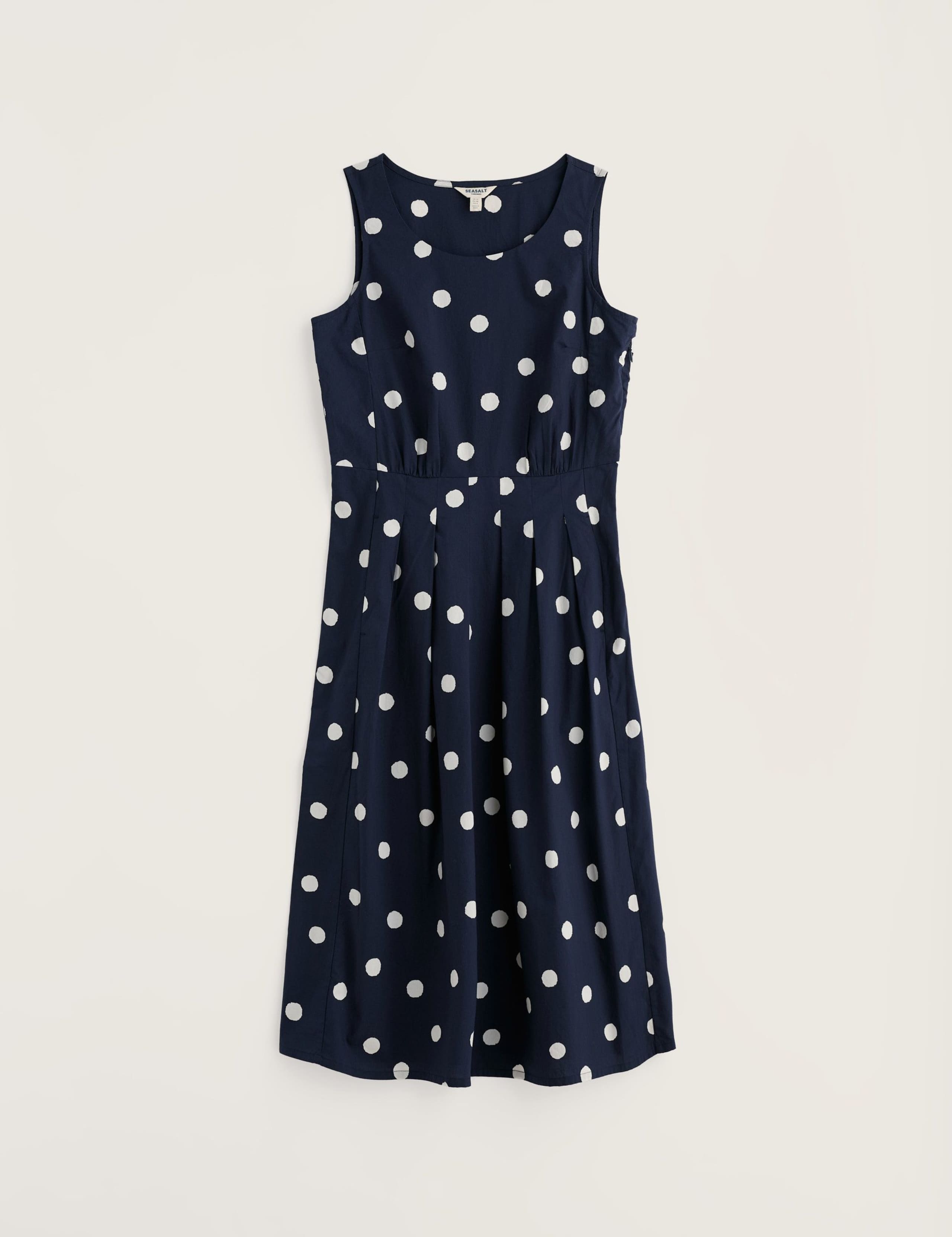 Pure Cotton Polka Dot Midi Skater Dress 2 of 5