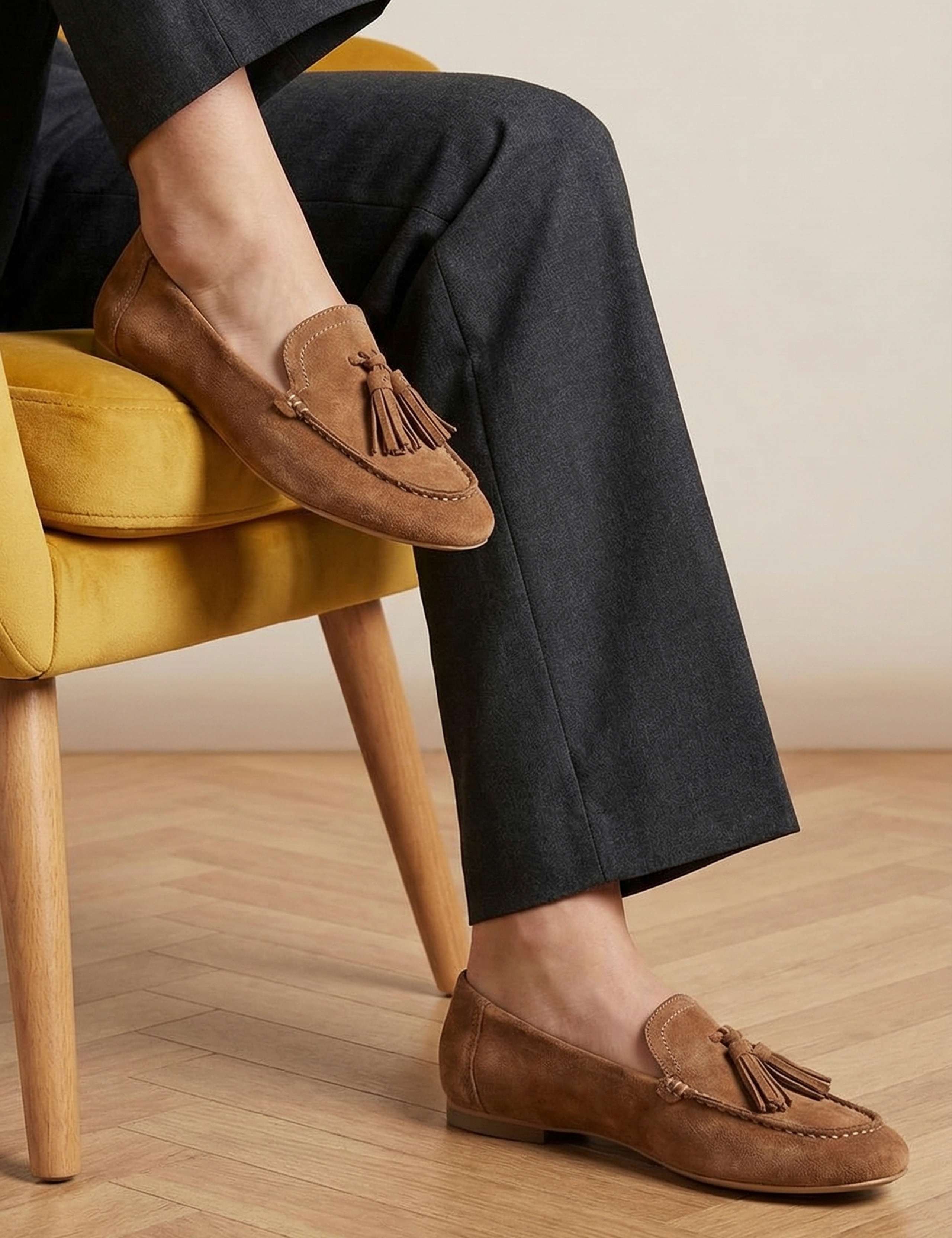 Suede Tassel Flat Loafers 1 of 6