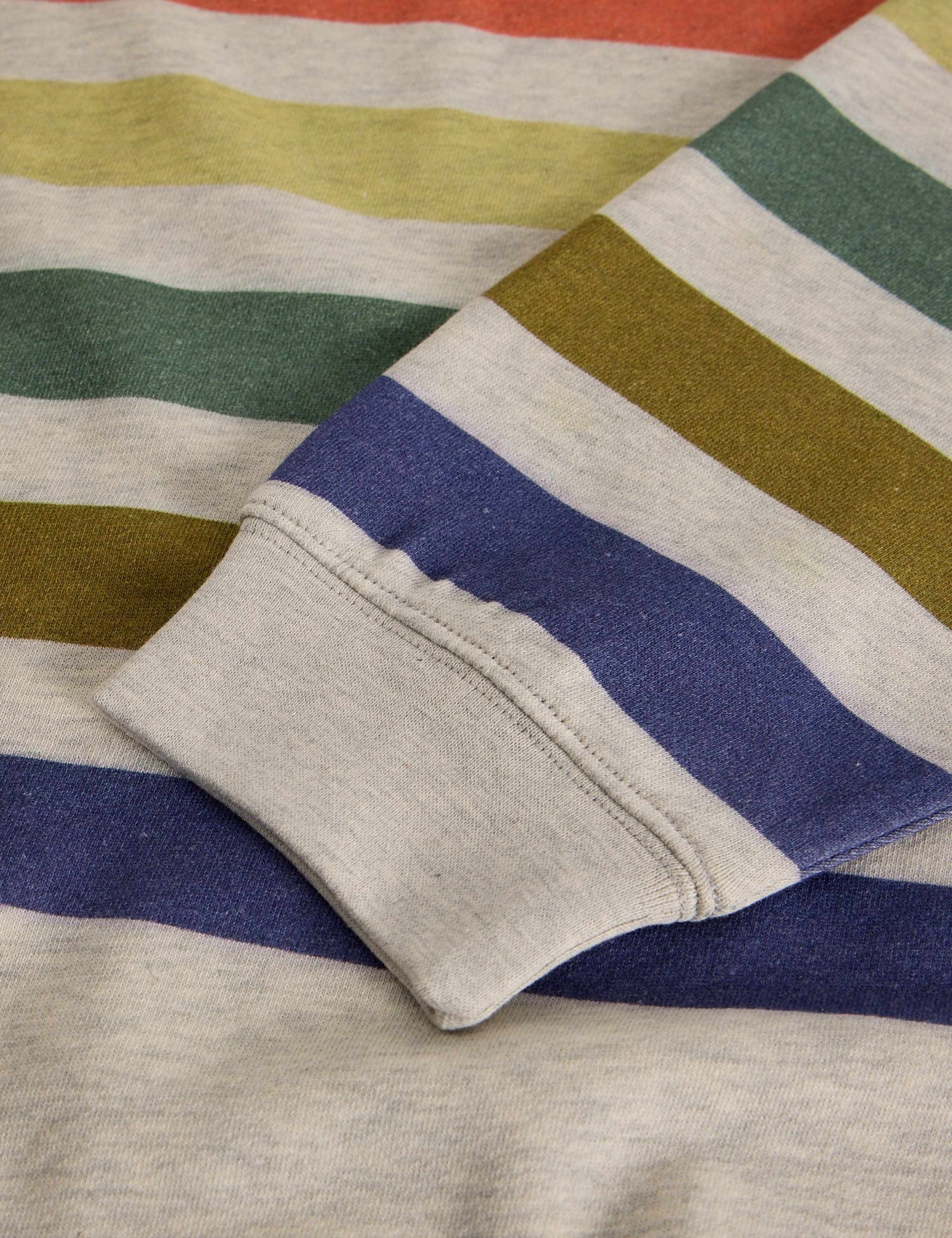 Cotton Rich Striped Longline Sweatshirt 6 of 6