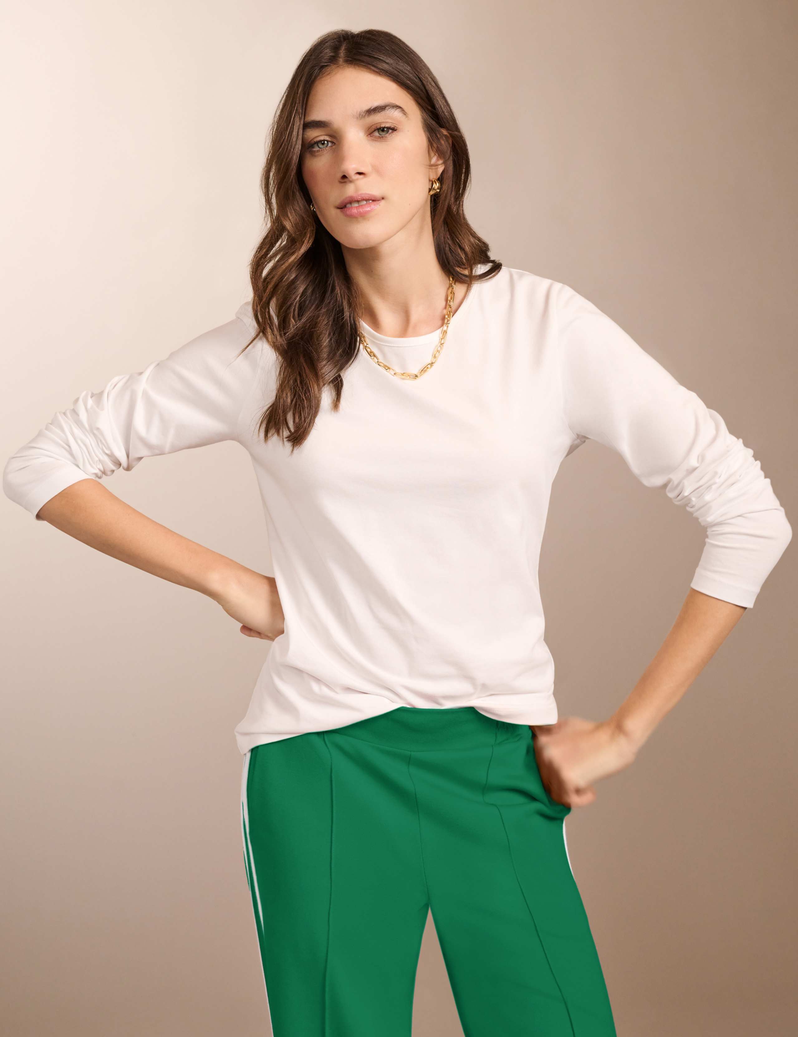 Cotton Rich Crew Neck Top 1 of 4