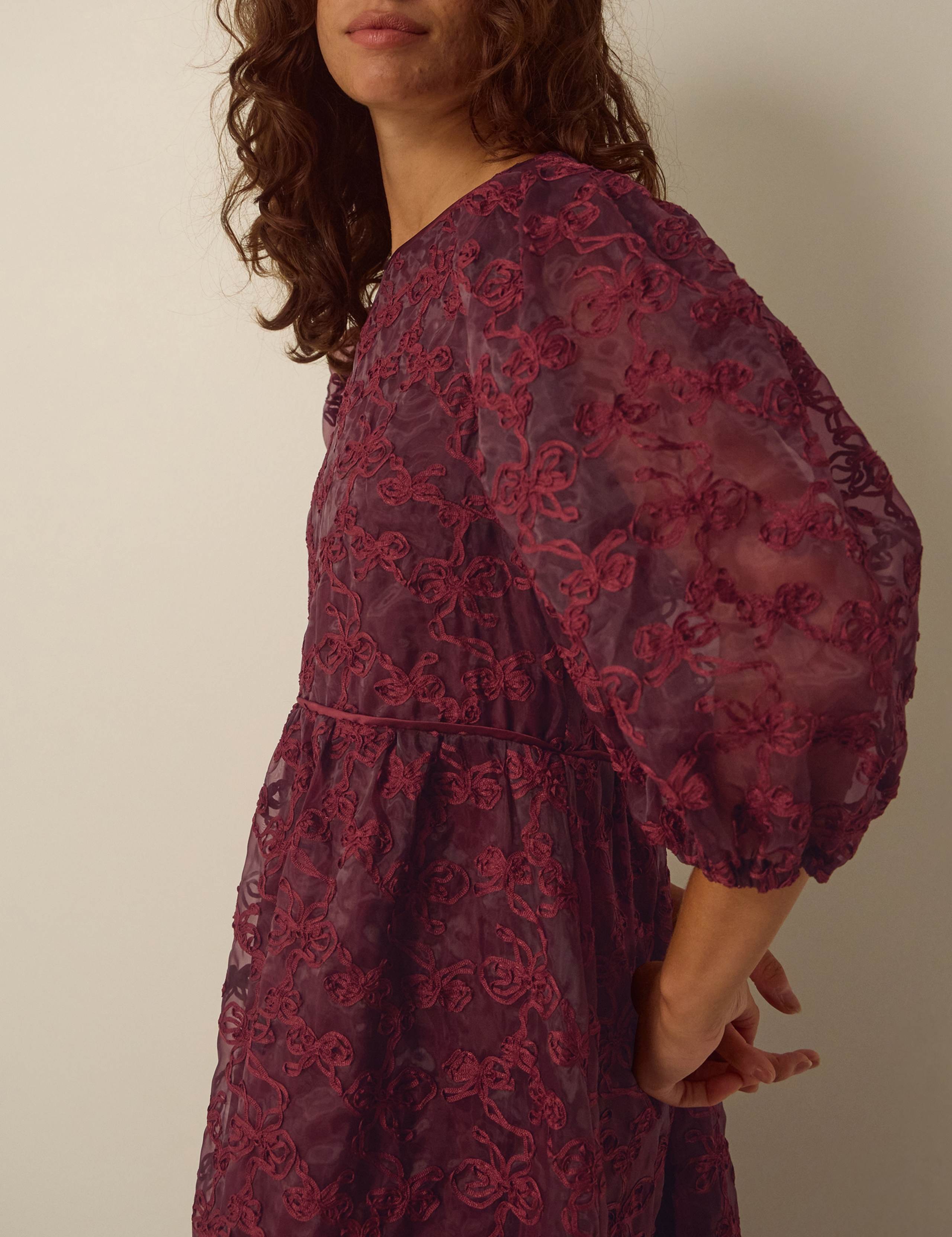 Organza Fit And Flare Midi Dress 4 of 5