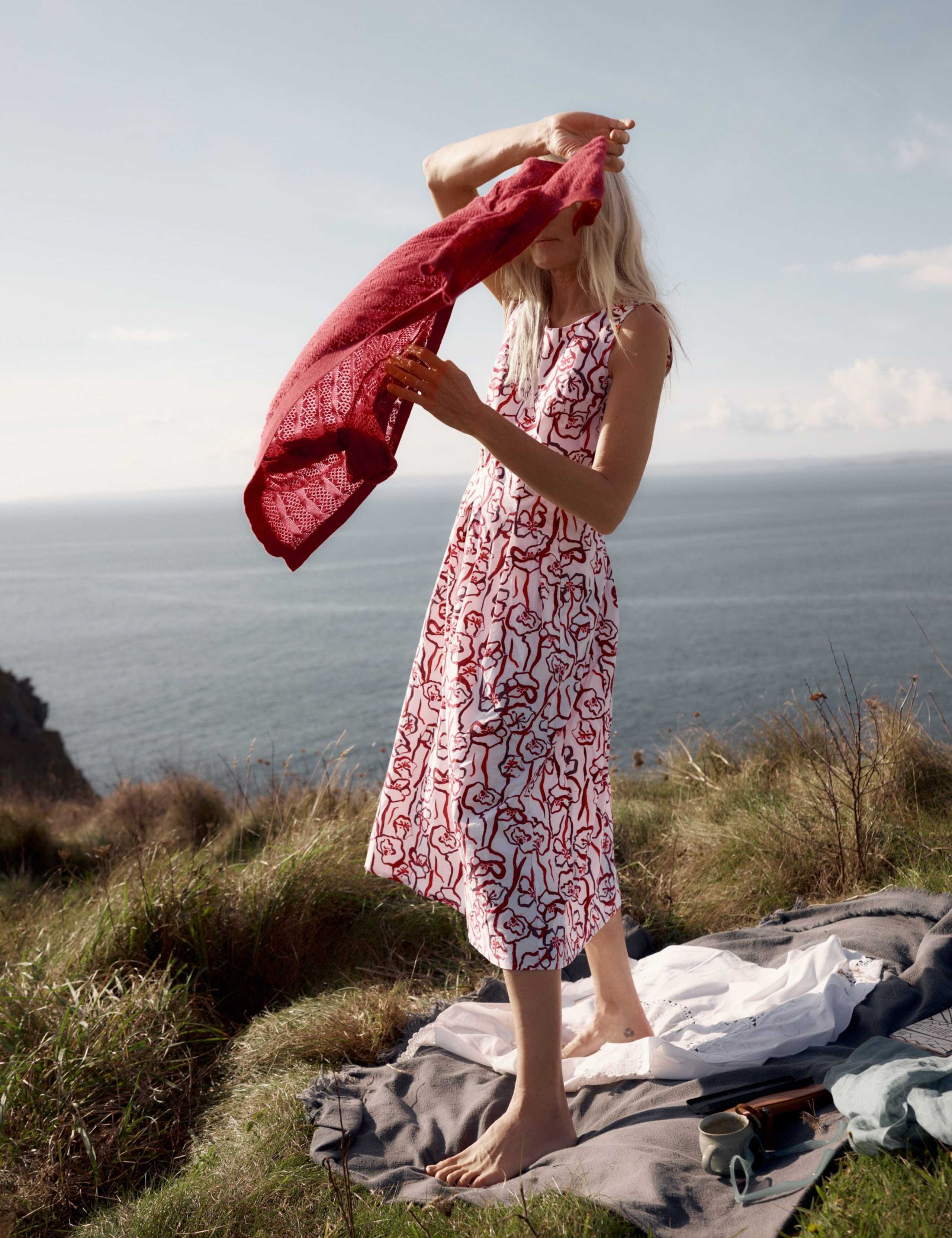 Pure Cotton Floral Midi Skater Dress 4 of 6