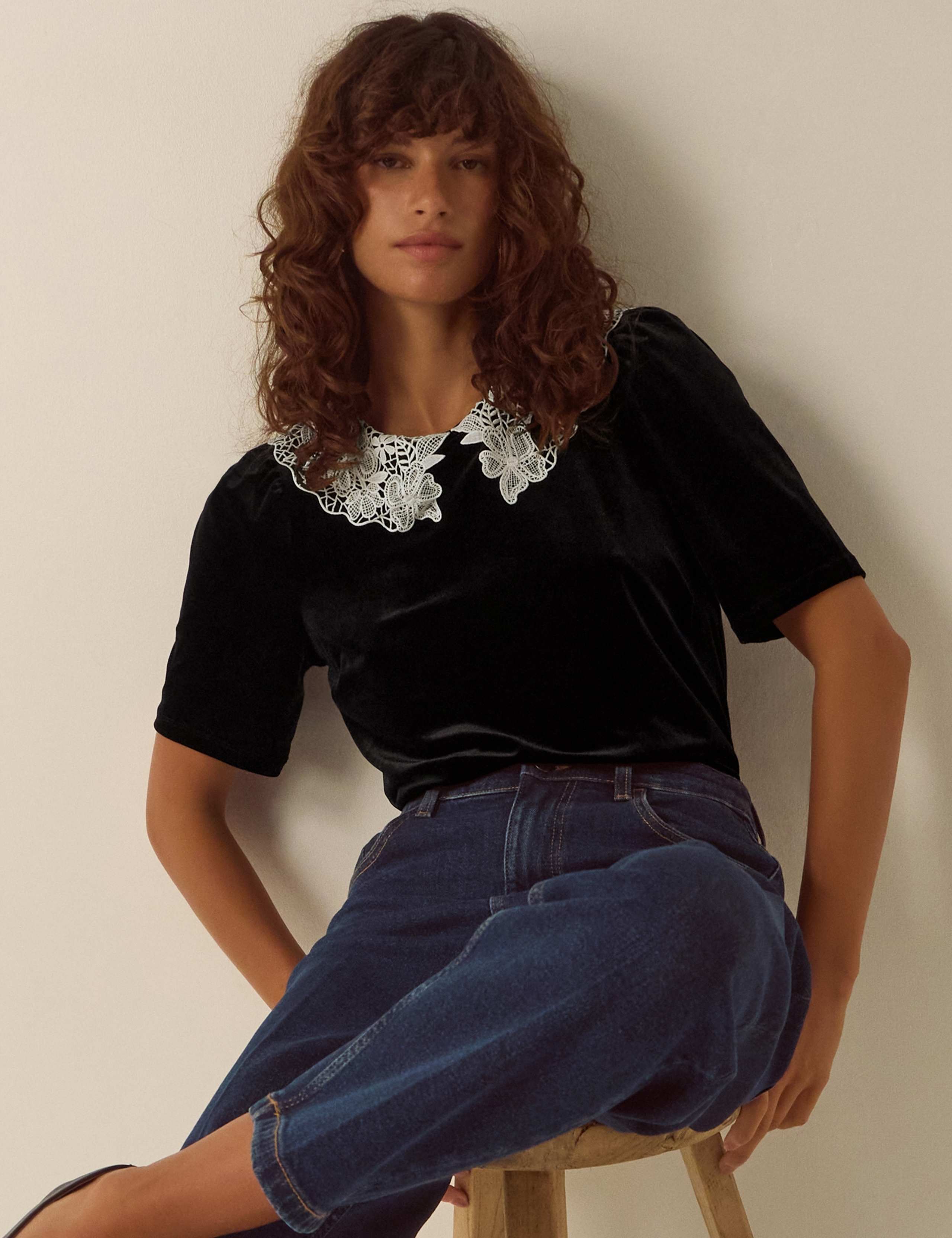 Velvet Lace Insert T-Shirt 5 of 6