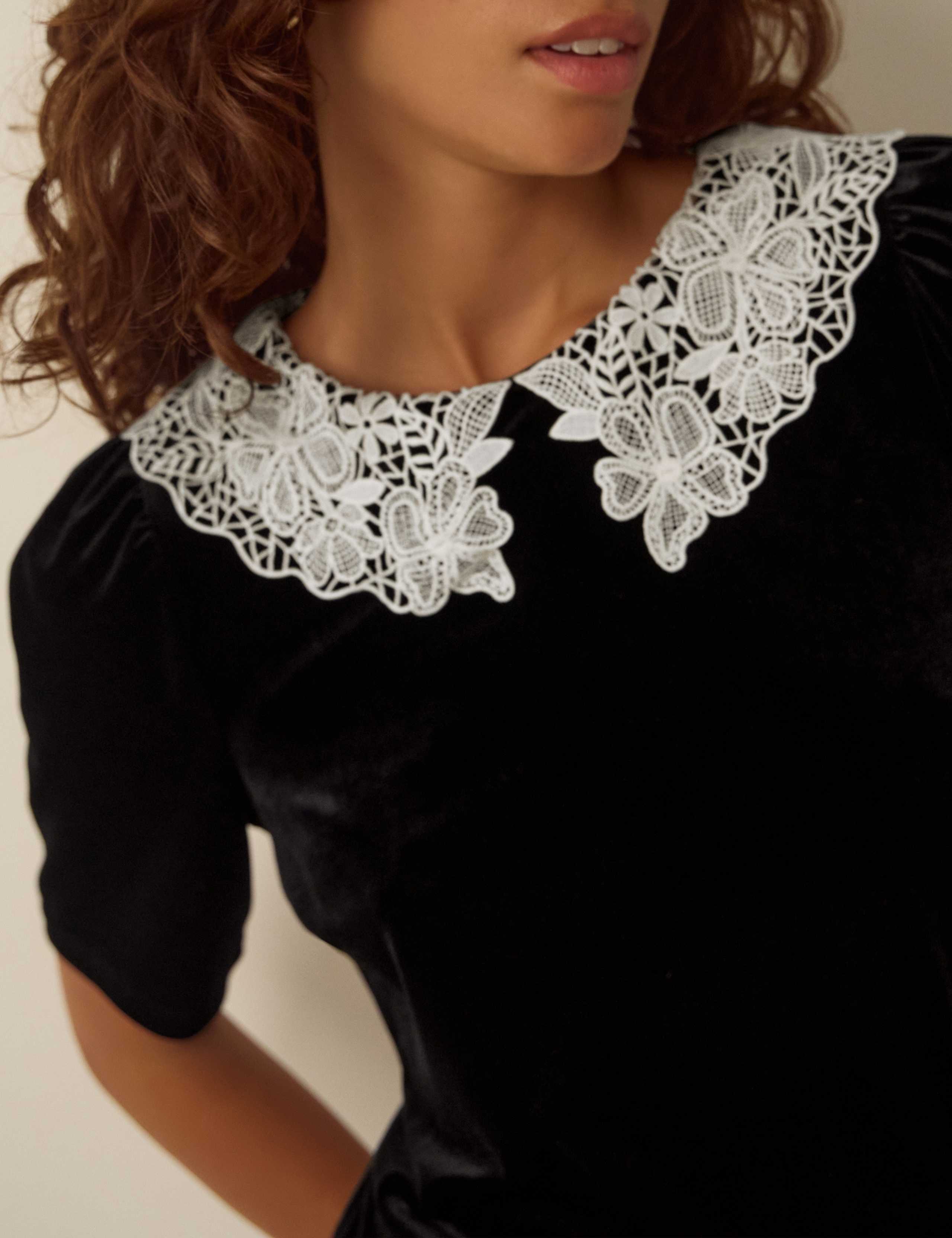 Velvet Lace Insert T-Shirt 6 of 6