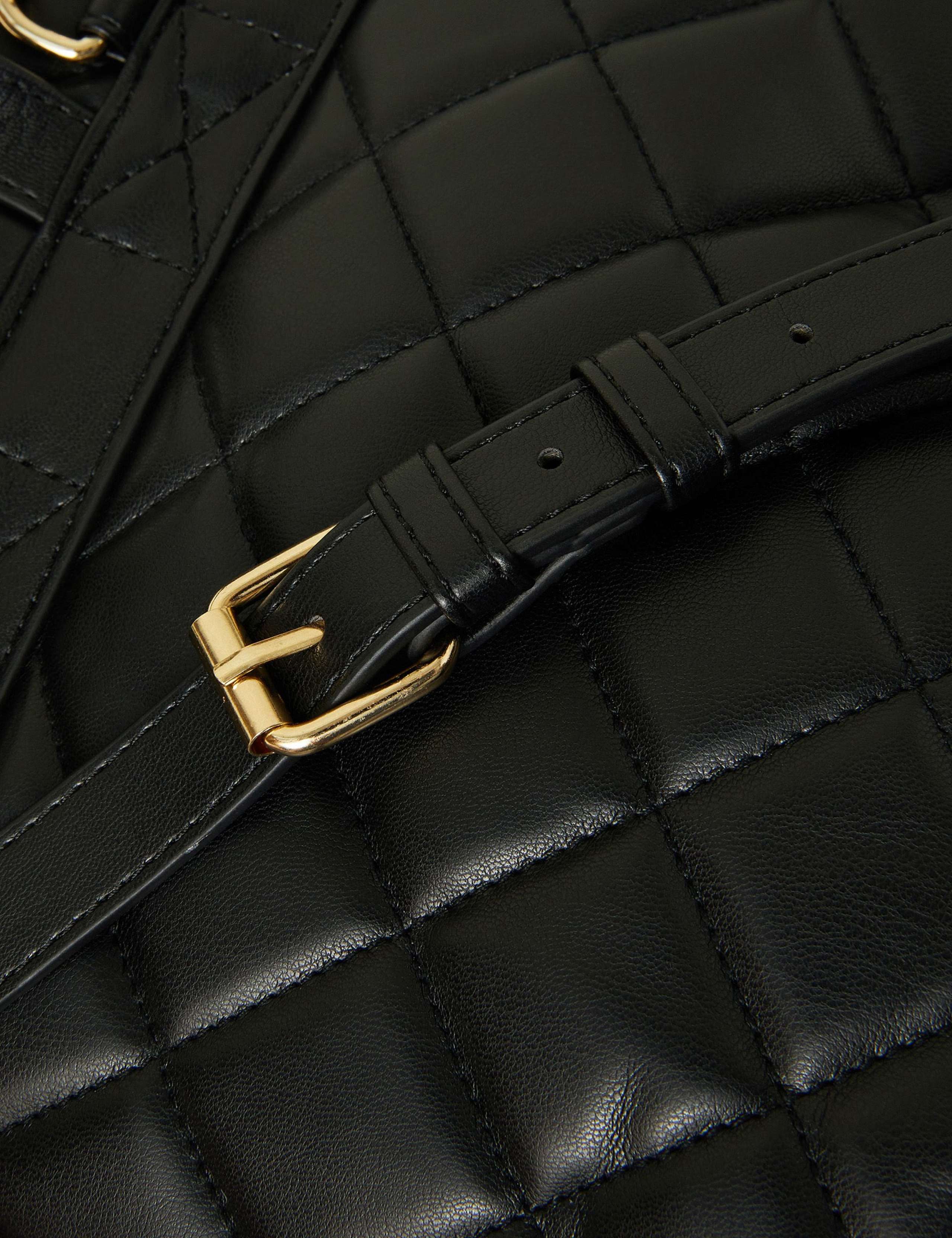 Faux Leather Quilted Backpack 4 of 4