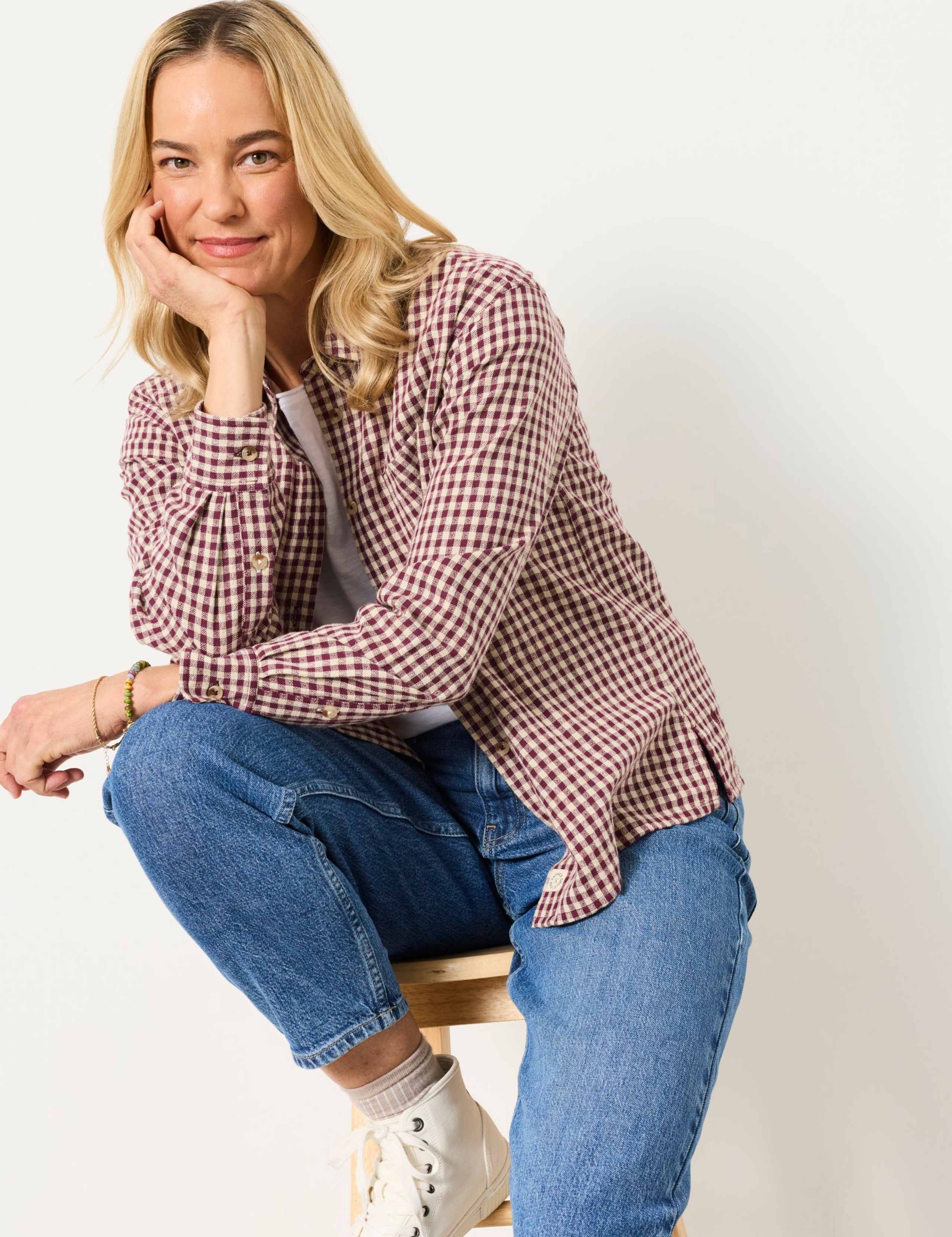 Pure Cotton Gingham Collared Shirt 3 of 6