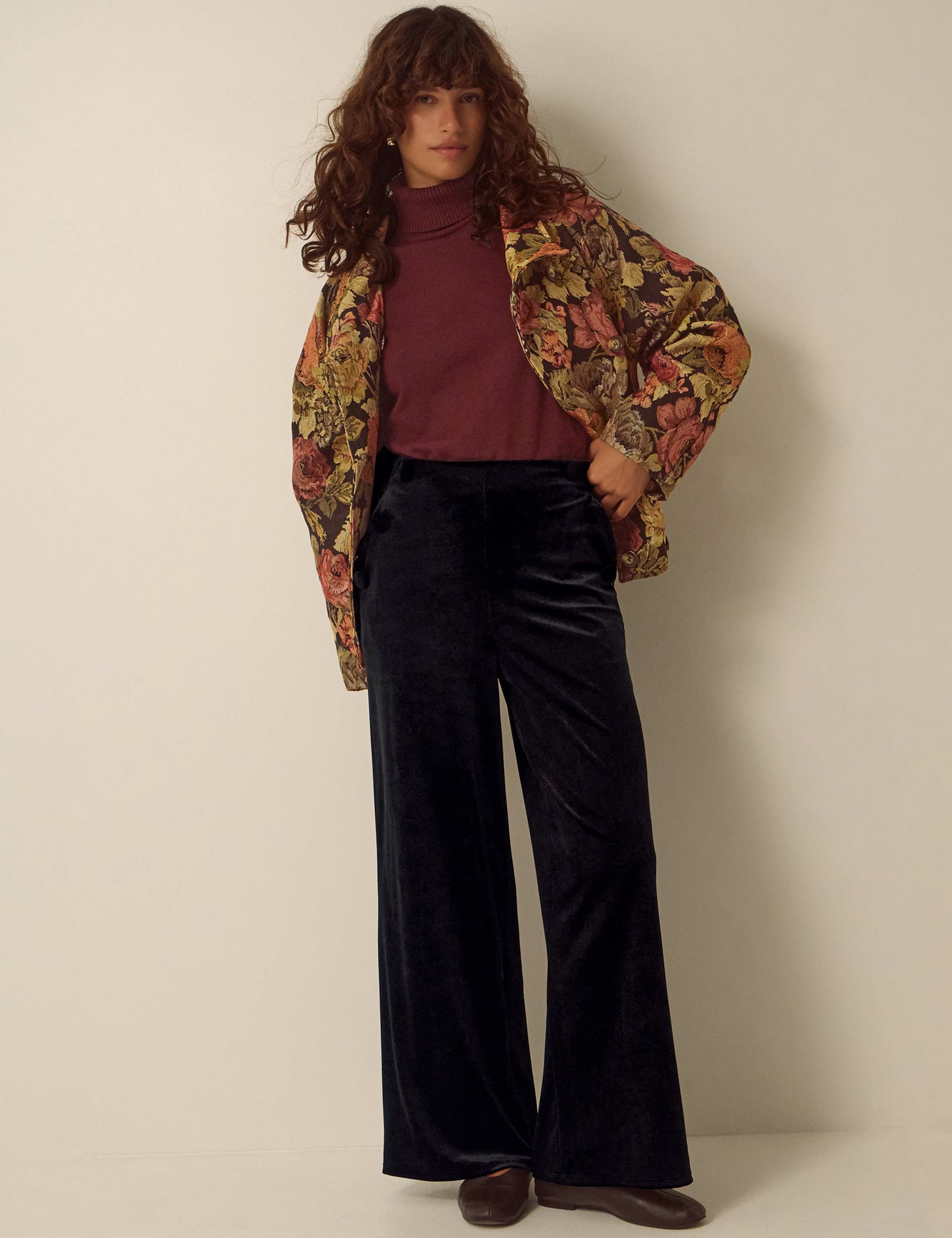 Velvet Wide Leg Trousers 4 of 6