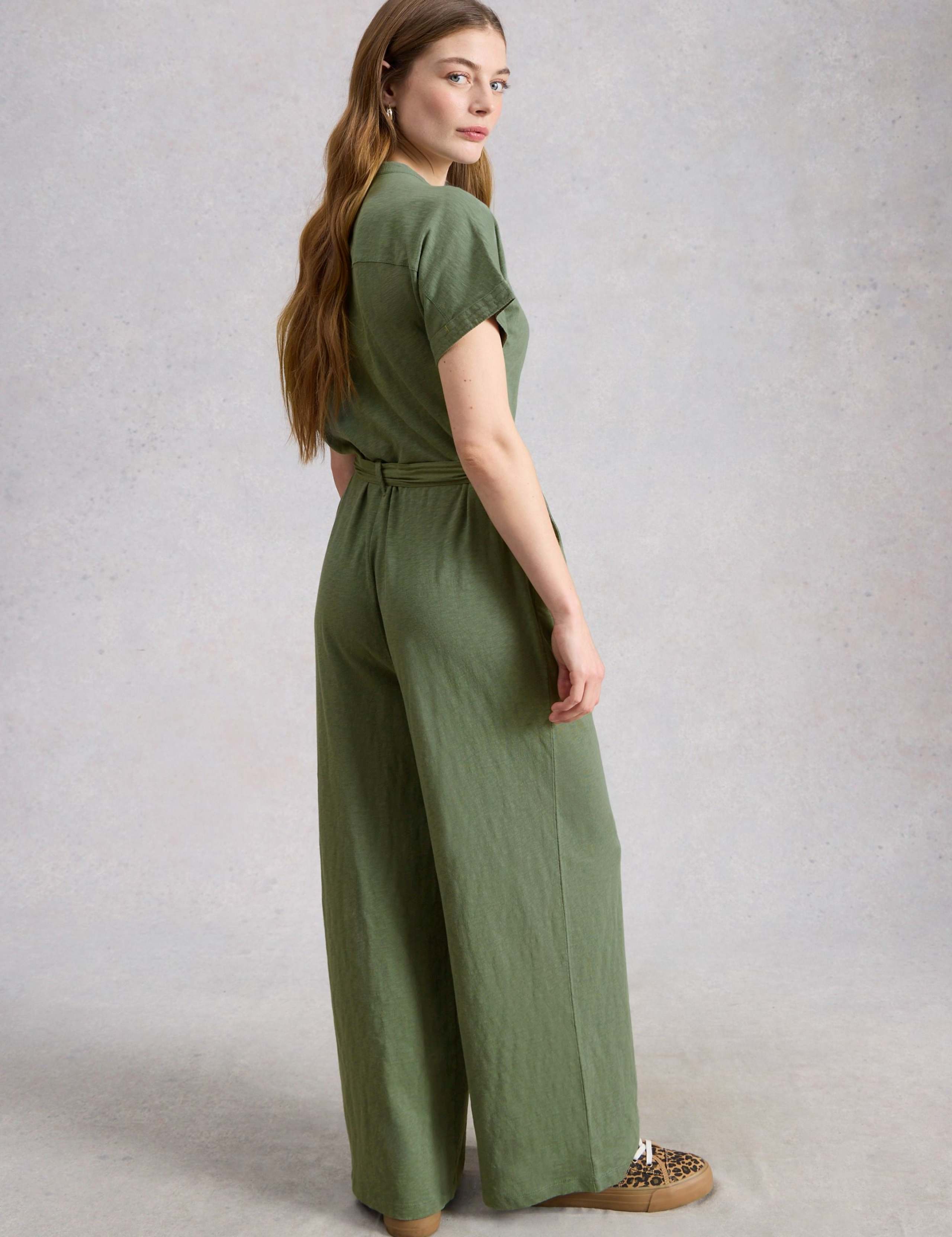 Pure Cotton Jersey Wide Leg Belted Jumpsuit 4 of 6