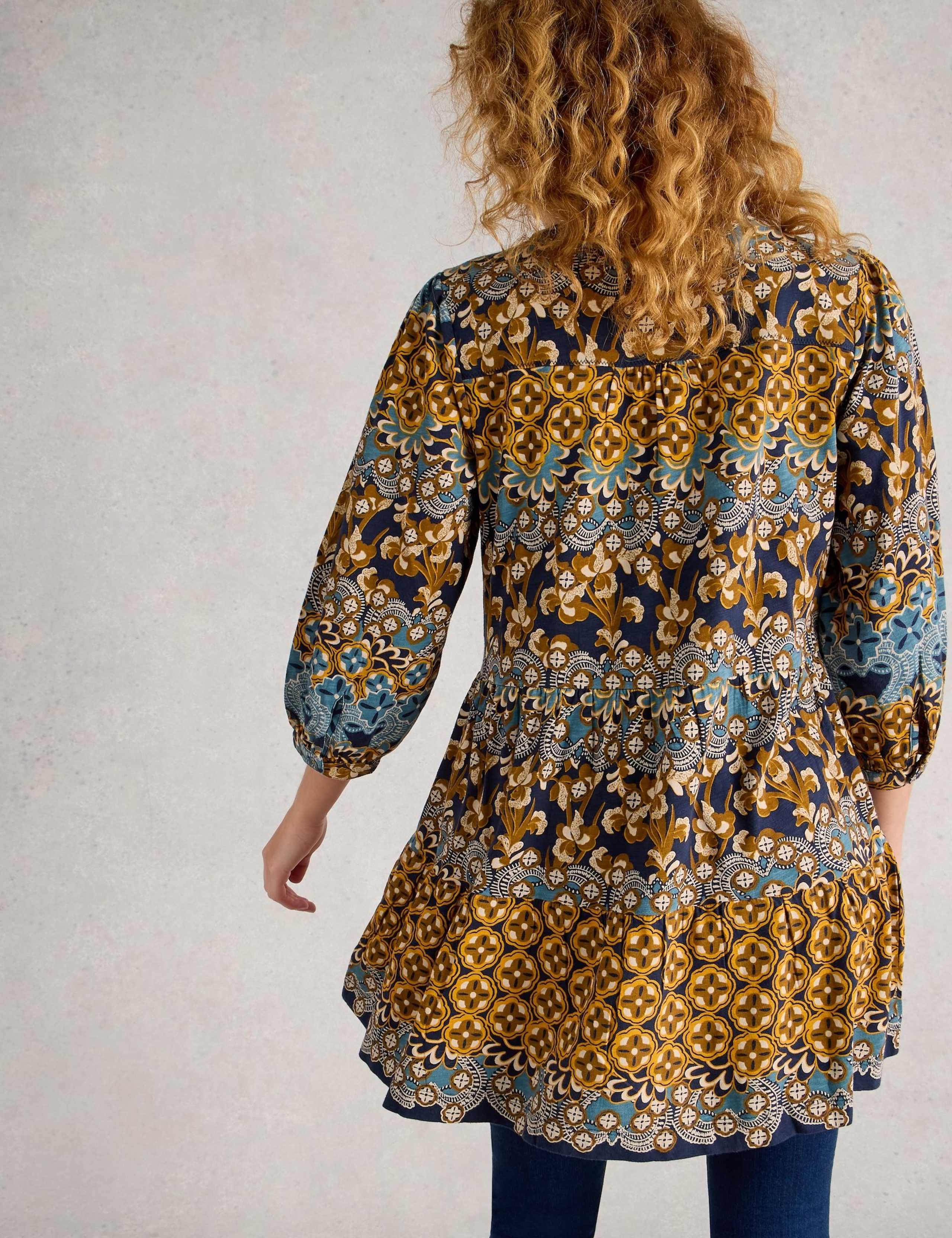 Pure Cotton Printed V-Neck Tunic 3 of 6
