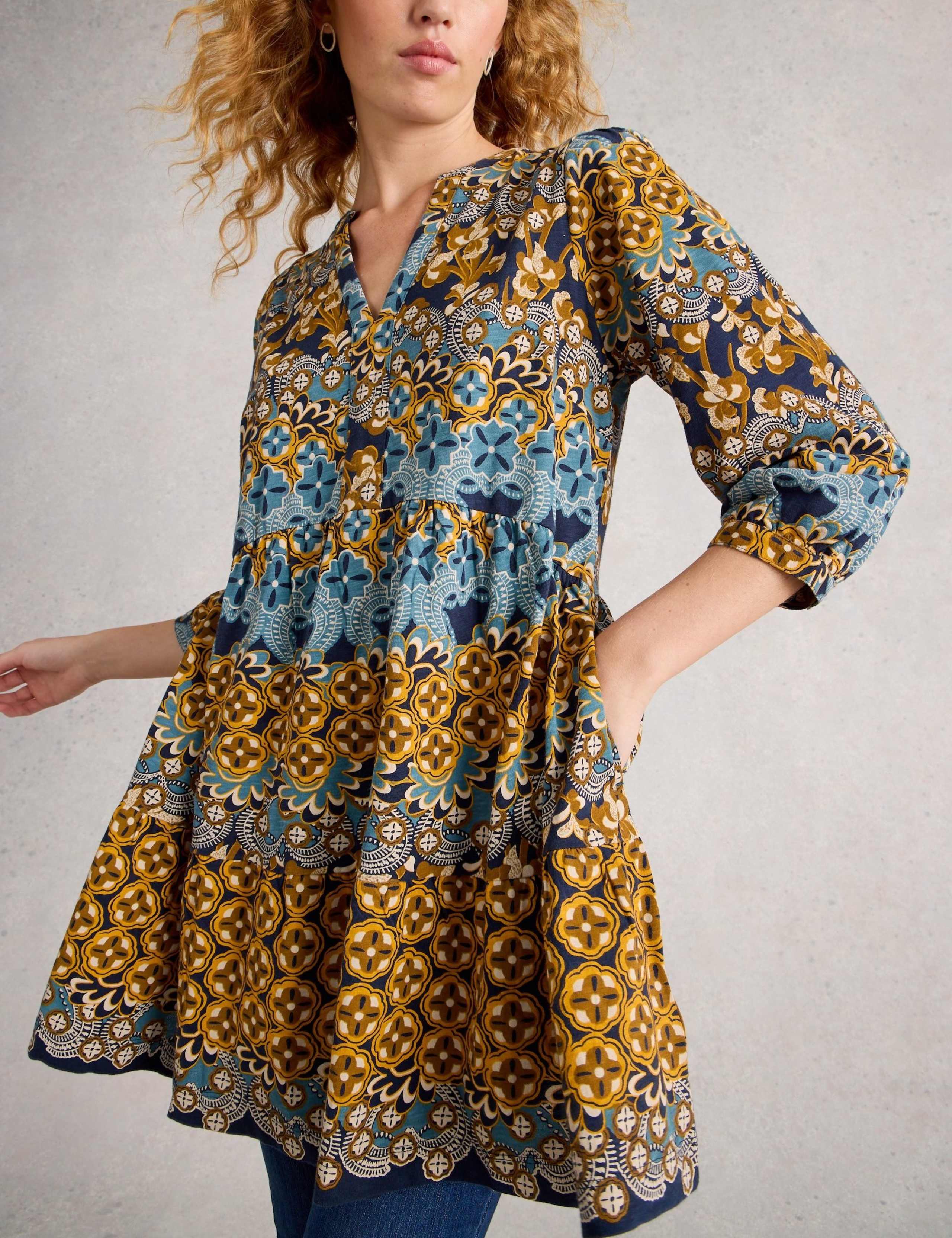 Pure Cotton Printed V-Neck Tunic 5 of 6