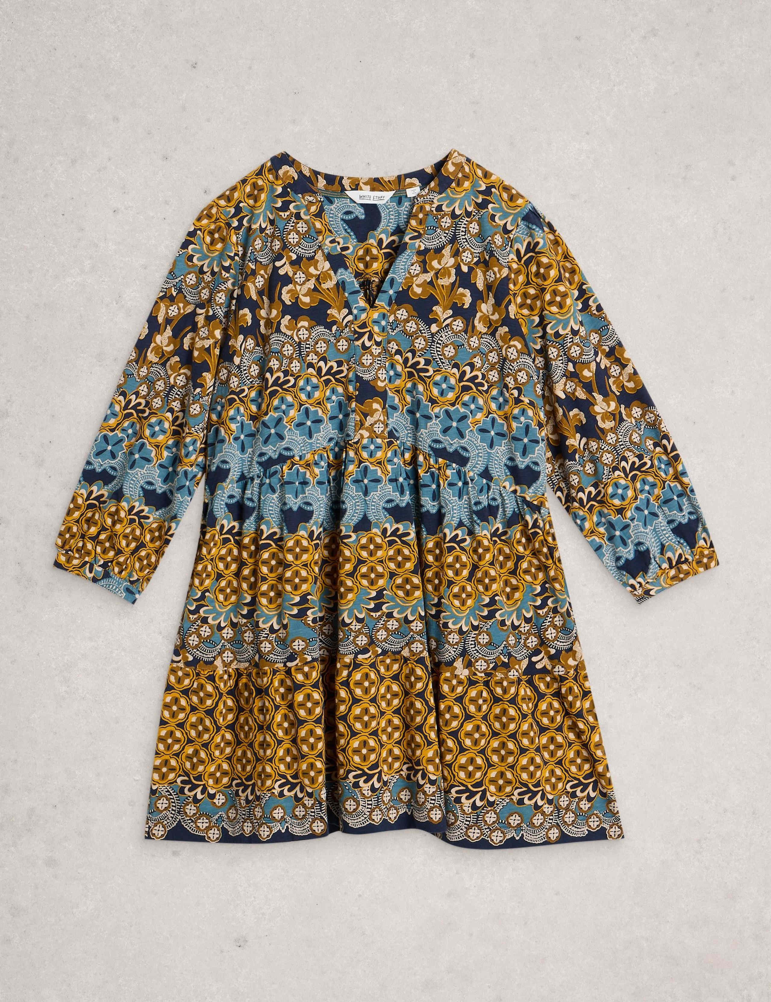 Pure Cotton Printed V-Neck Tunic 2 of 6