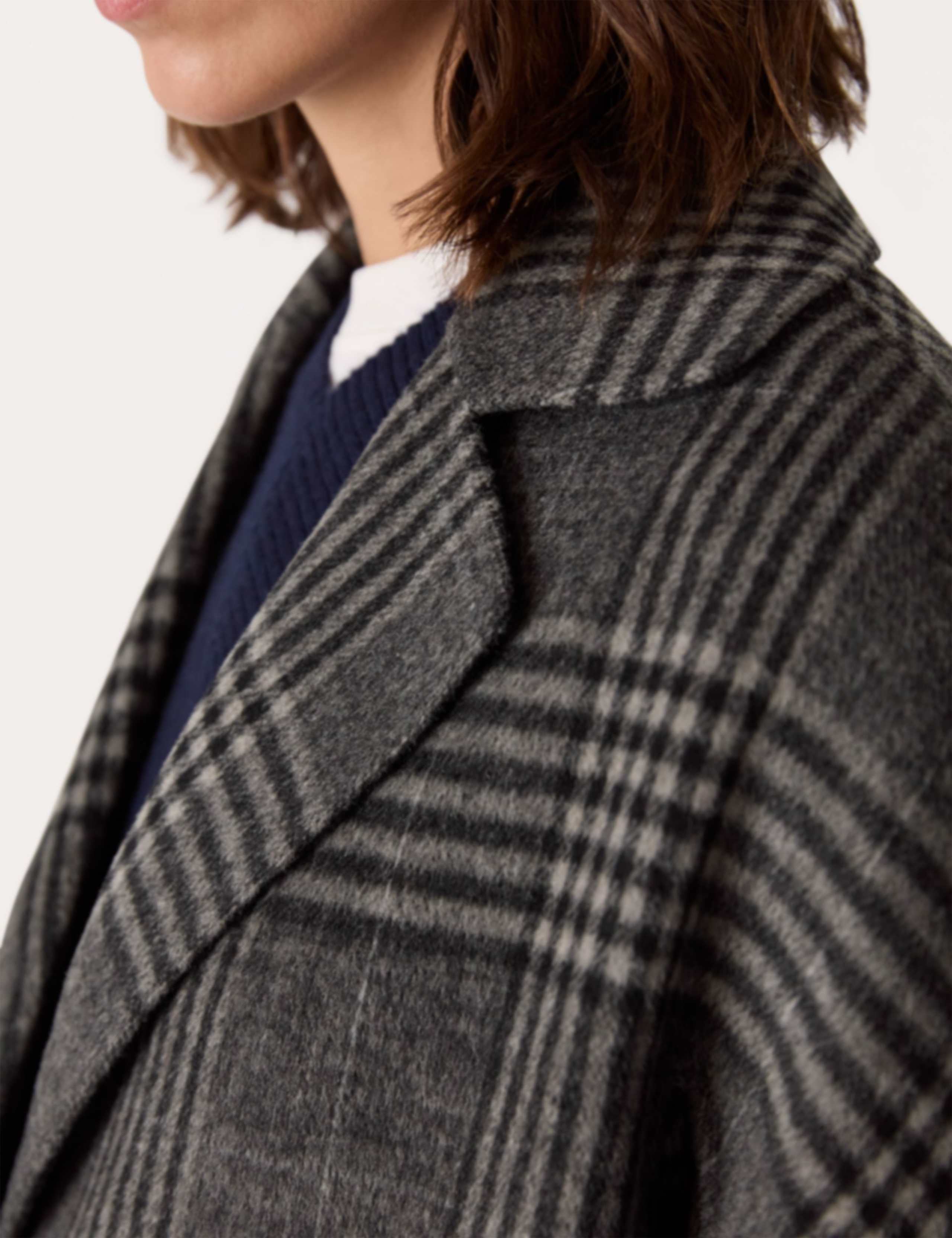 Wool Rich Checked Relaxed Coat 4 of 4