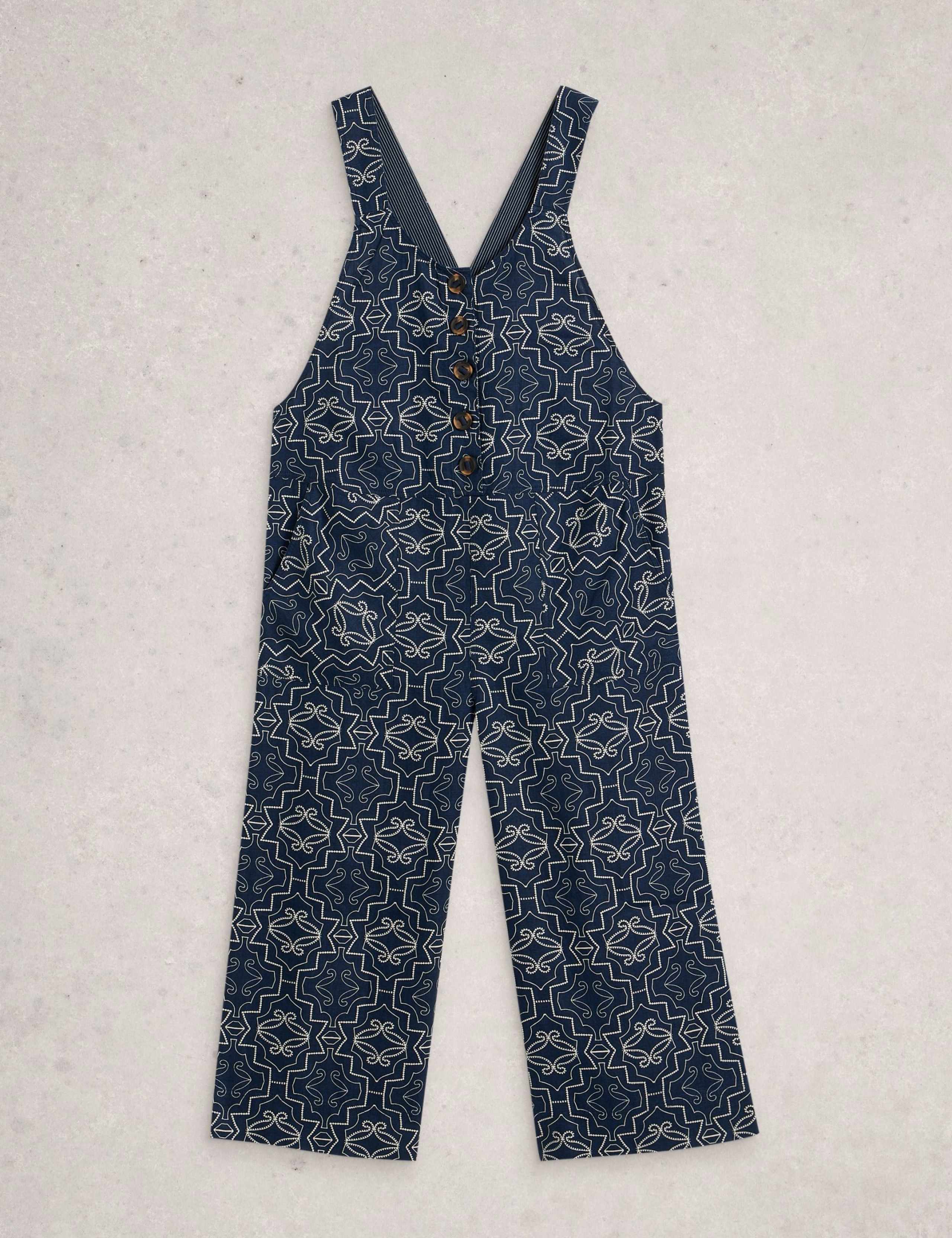 Pure Linen Sleeveless Ankle Grazer Dungarees 2 of 6