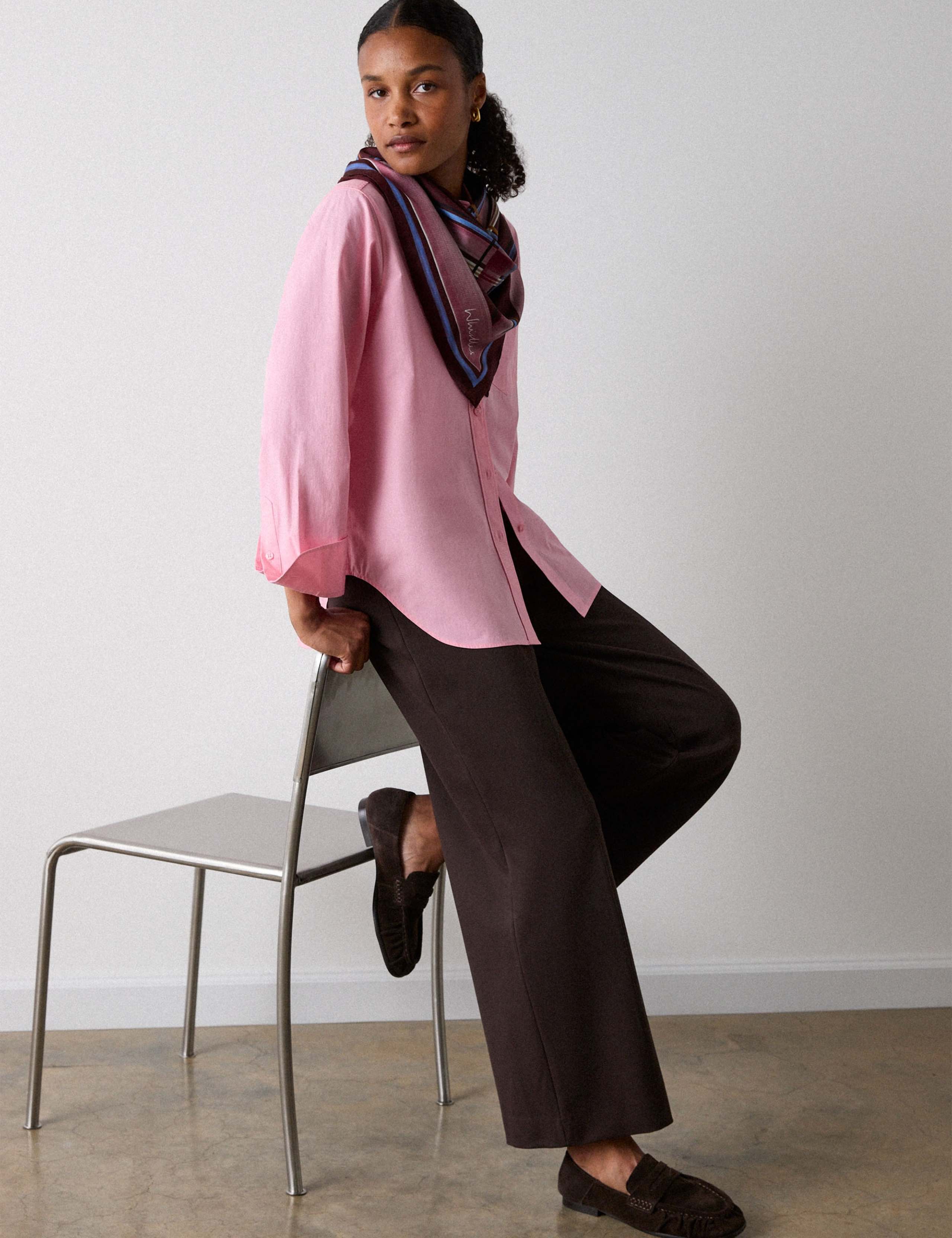 Jersey Seam Detail Wide Leg Trousers 4 of 5