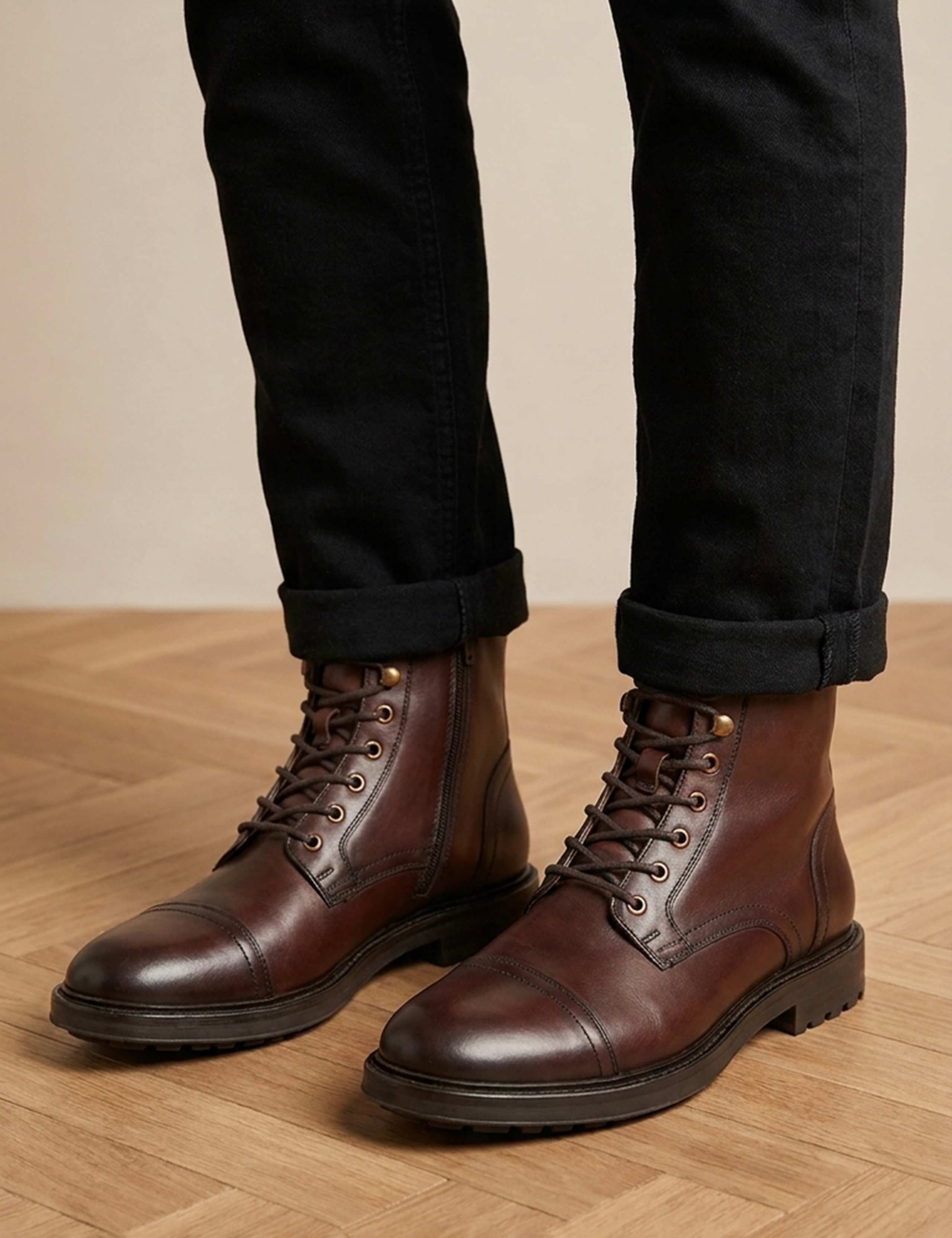 Wide Fit Leather Casual Boots 2 of 6