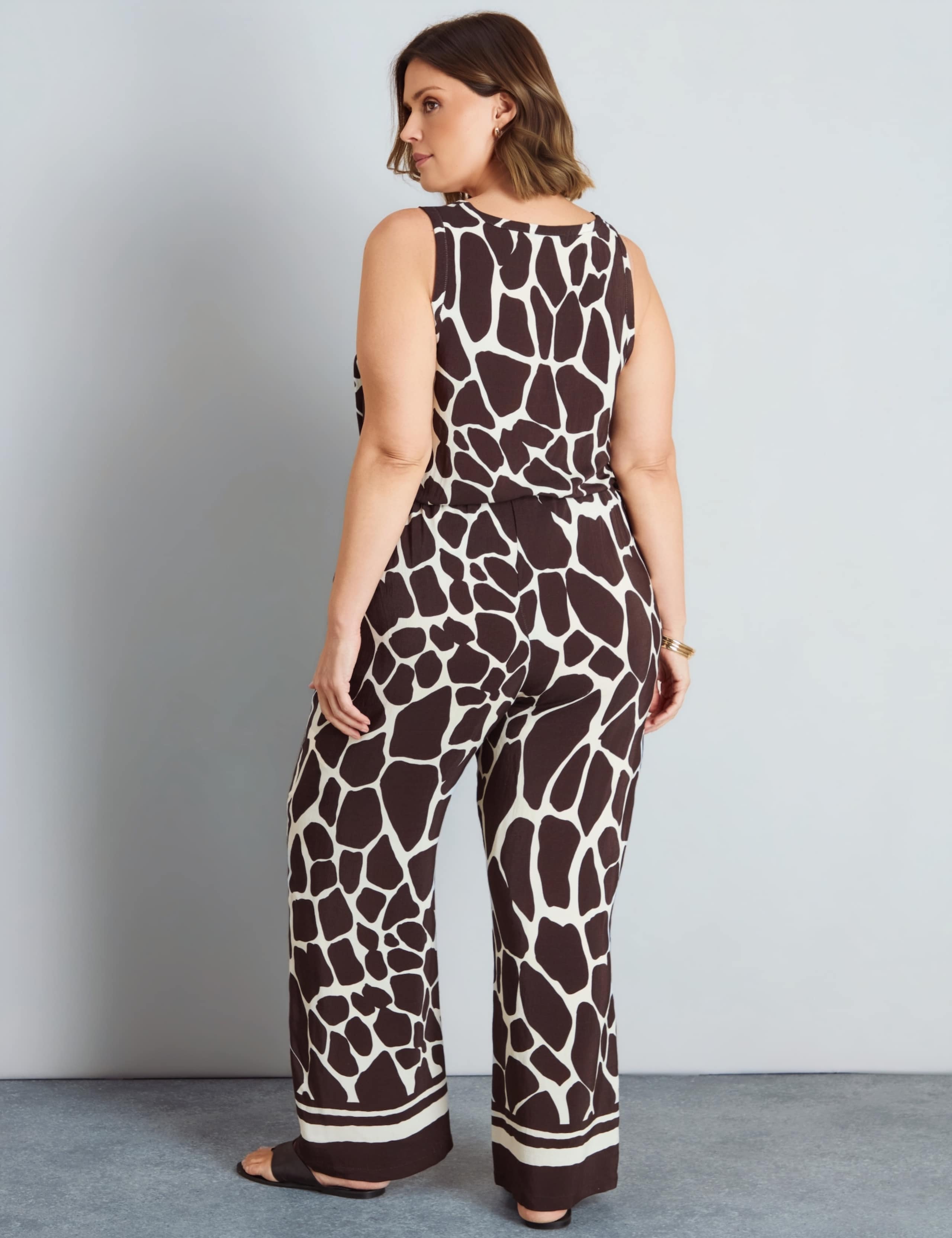 Animal Print Elasticated Waist Wide Leg Trousers 2 of 4