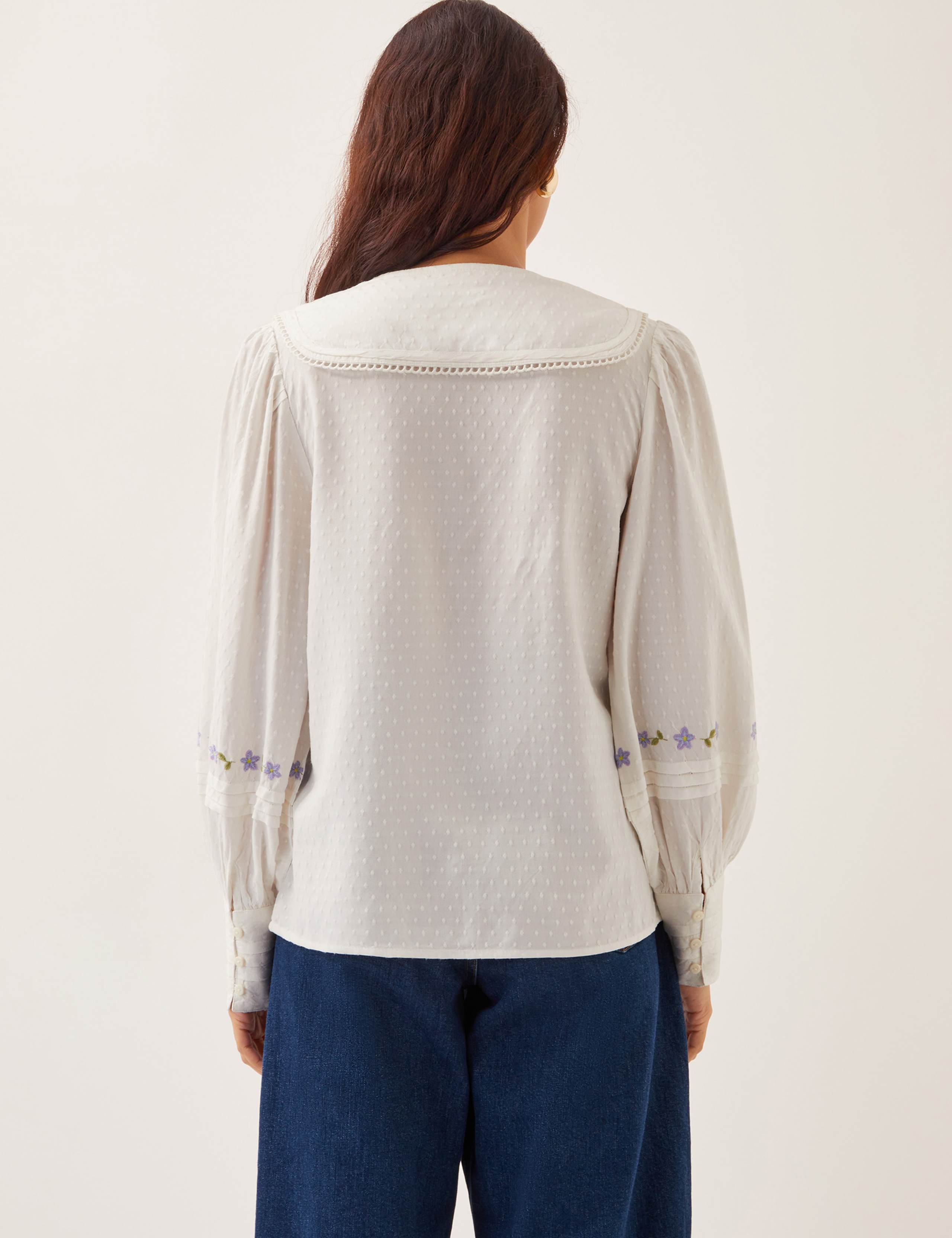 Embroidered V-Neck Blouse 4 of 4