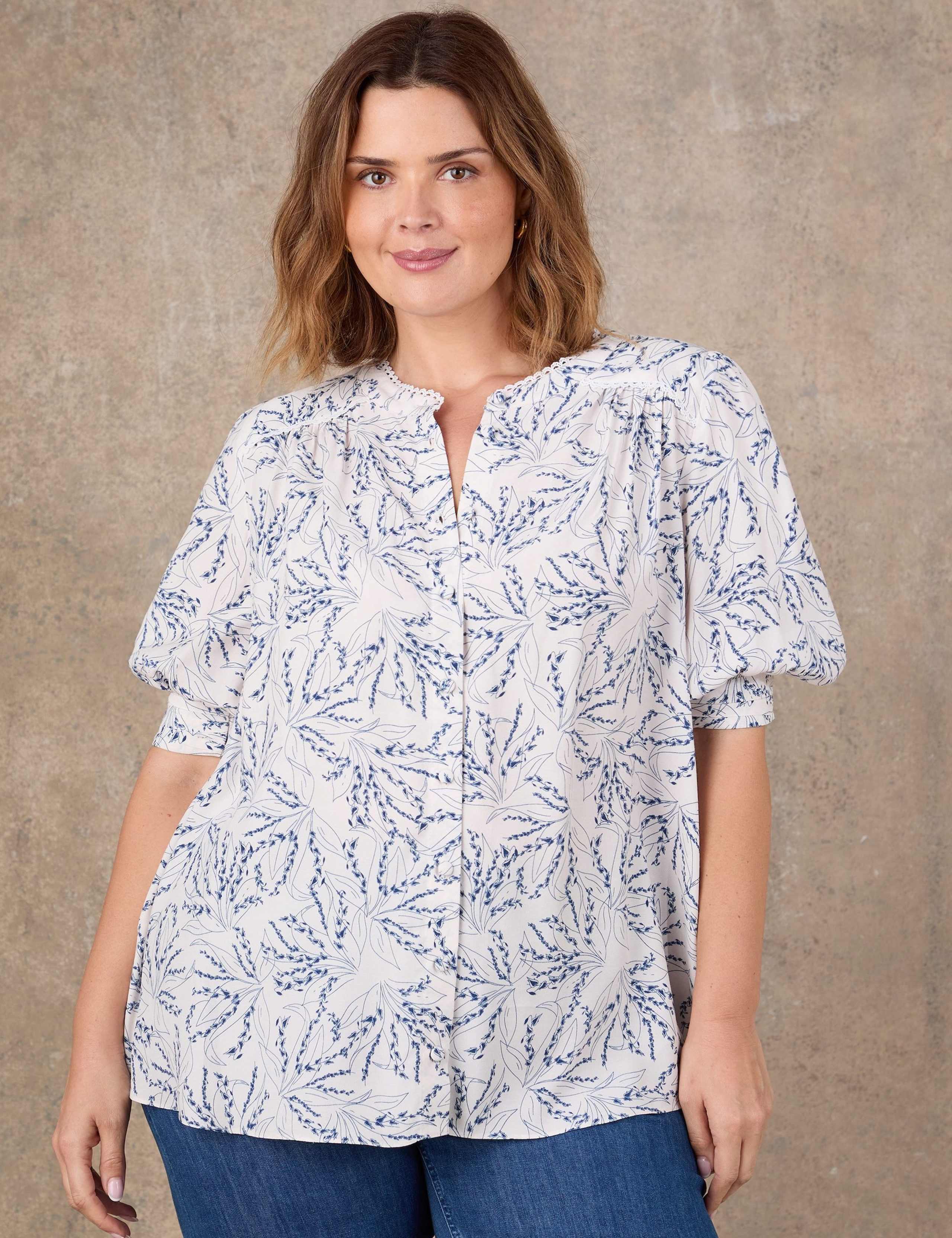 Print Button Through Blouse 4 of 4