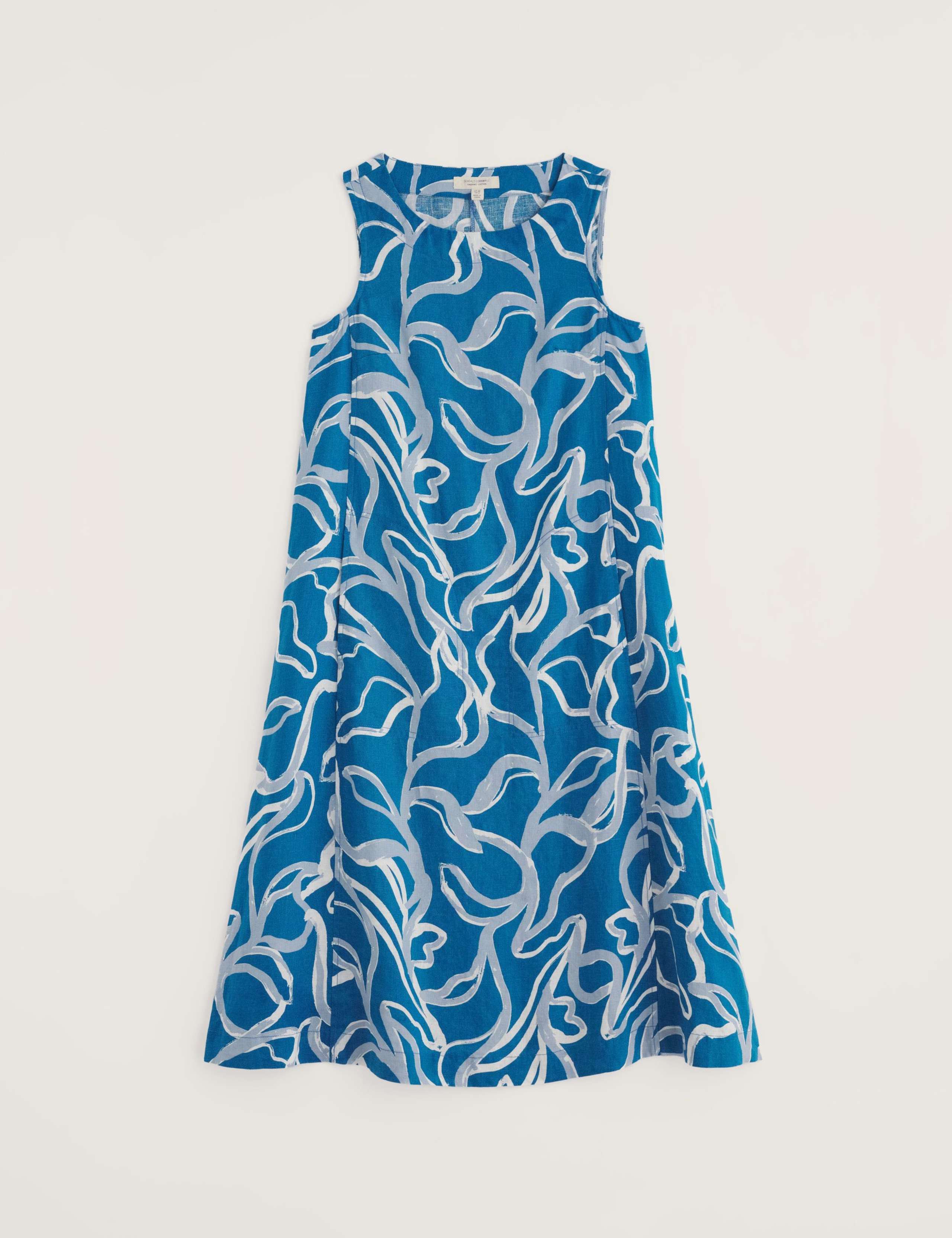 Pure Linen Printed Midi Skater Dress 2 of 5