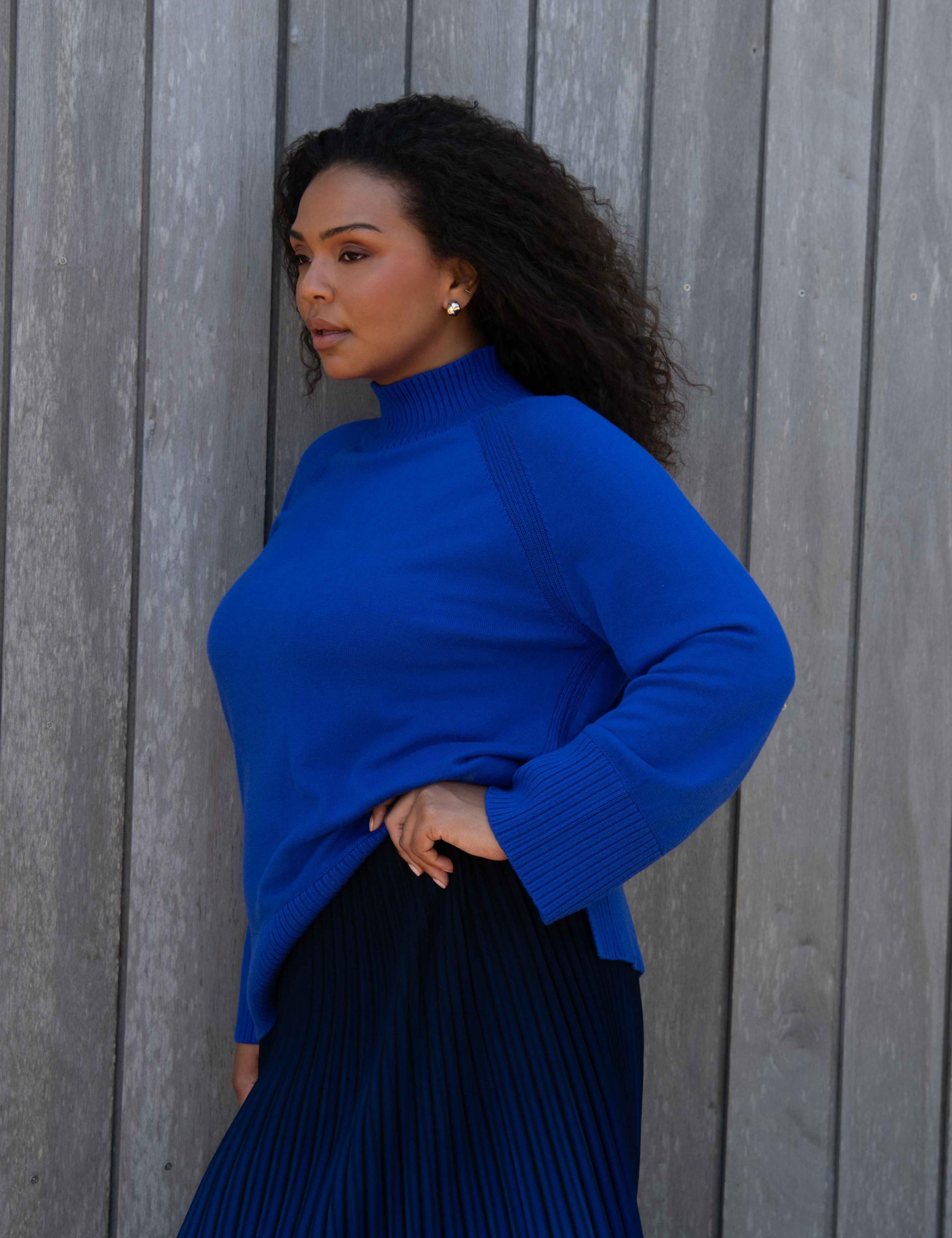 Cotton Blend High Neck Jumper 2 of 8