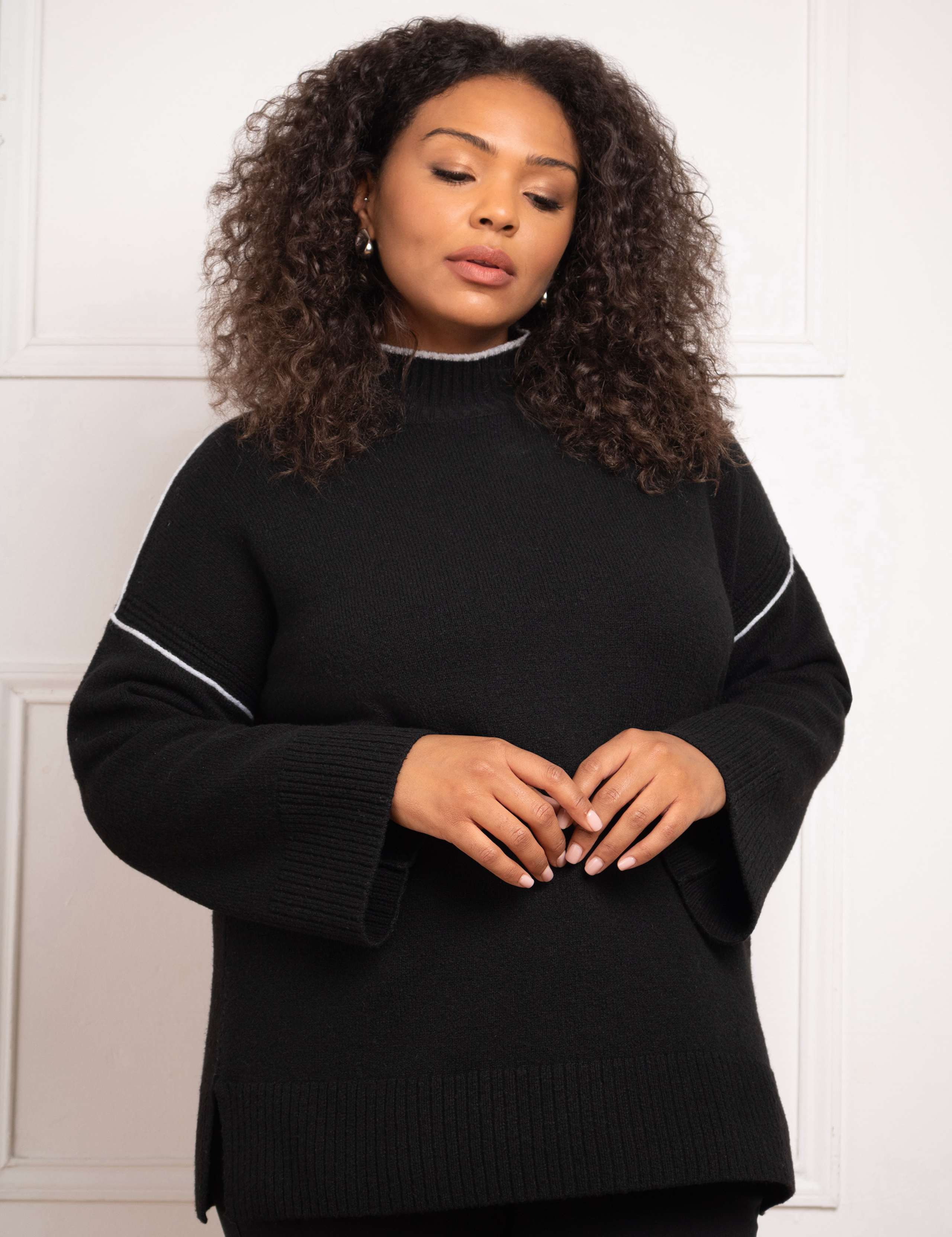 Cotton Blend High Neck Jumper 2 of 5
