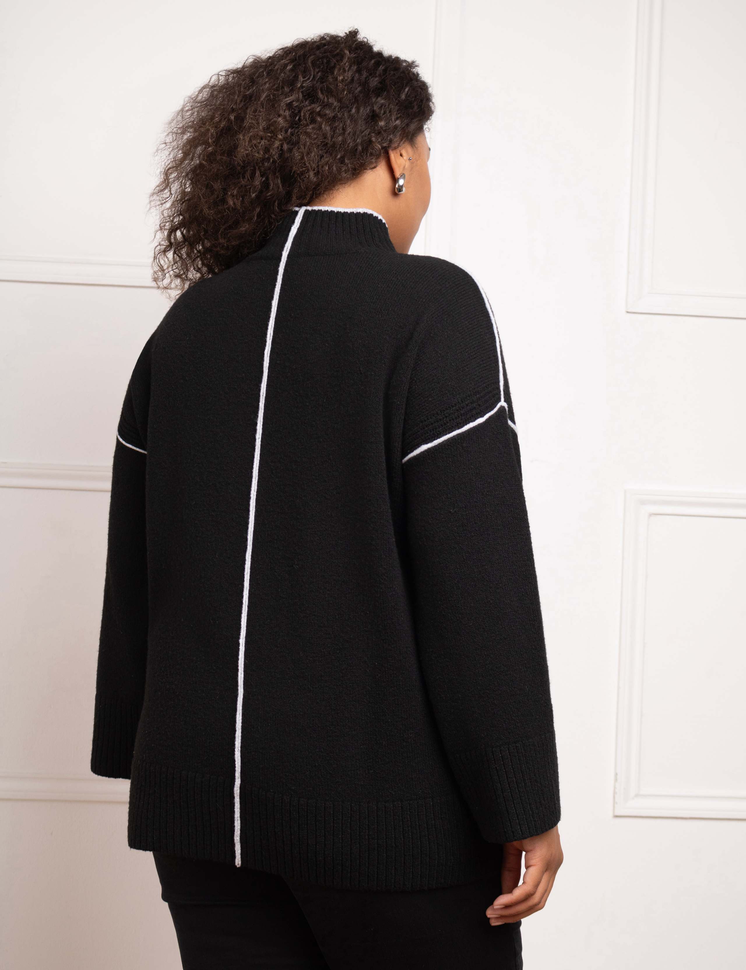Cotton Blend High Neck Jumper 5 of 5