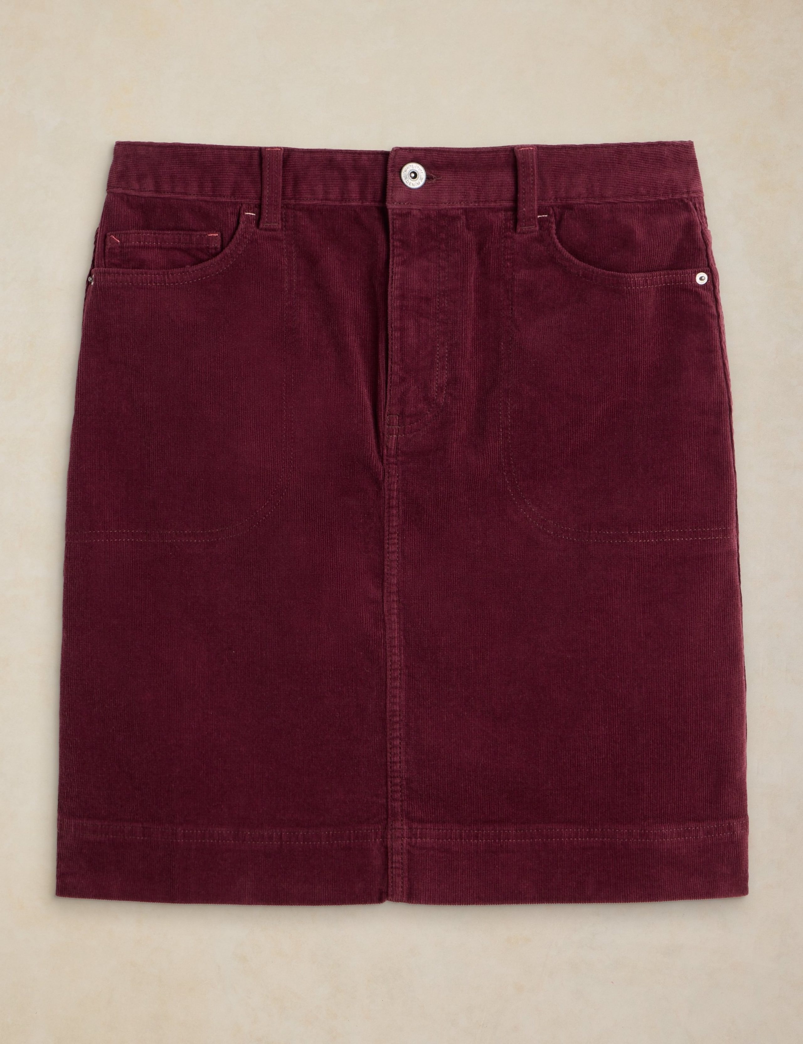 Cotton Rich Cord Knee Length A-Line Skirt 2 of 5