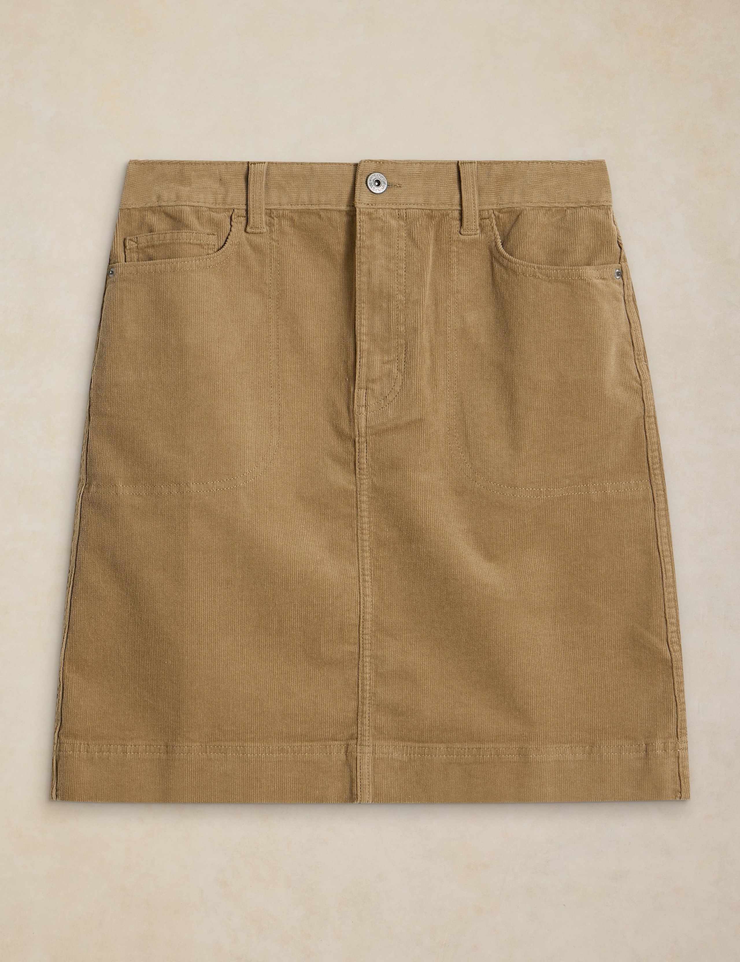Cotton Rich Cord Knee Length A-Line Skirt 2 of 6