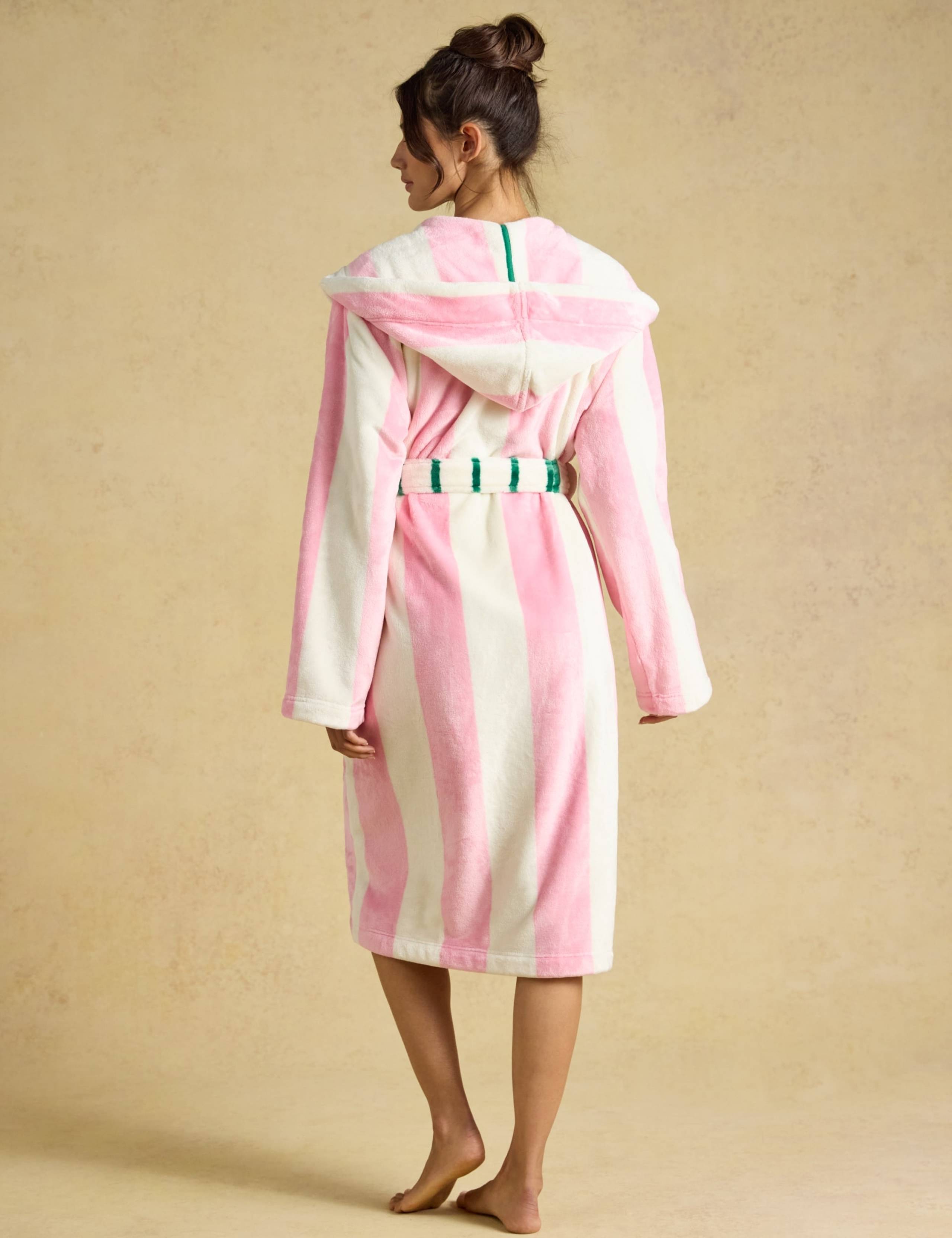 Fleece Striped Hooded Dressing Gown 4 of 7