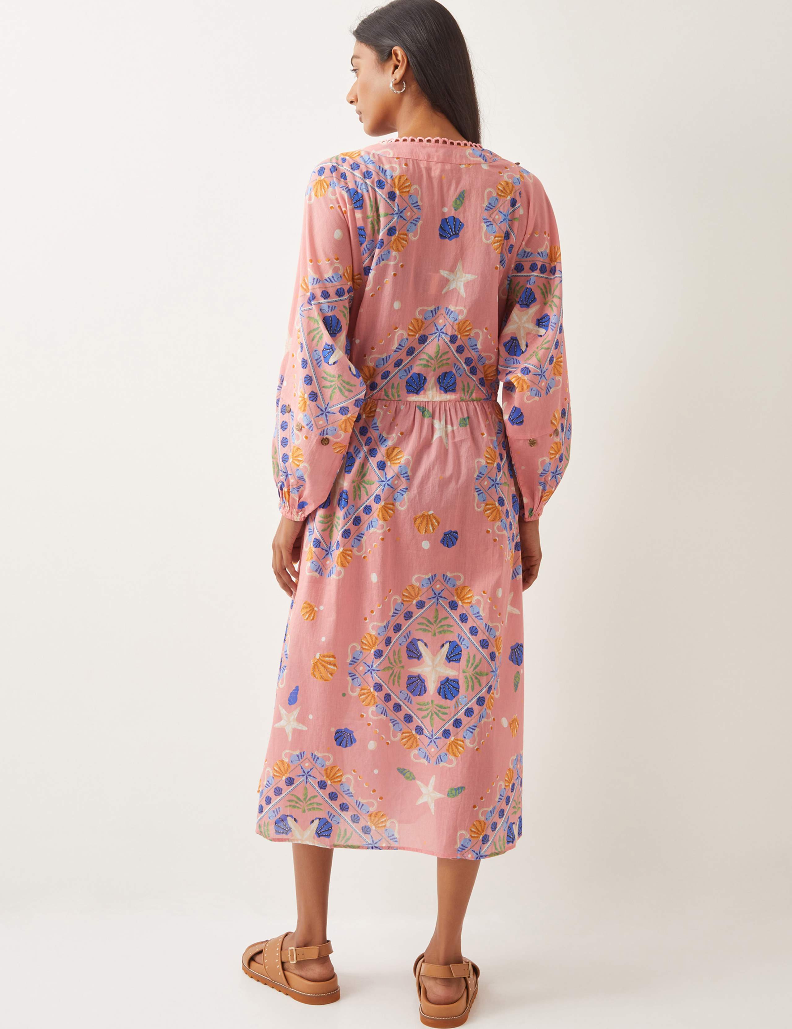 Pure Cotton V-Neck Midi Kaftan Dress 4 of 4